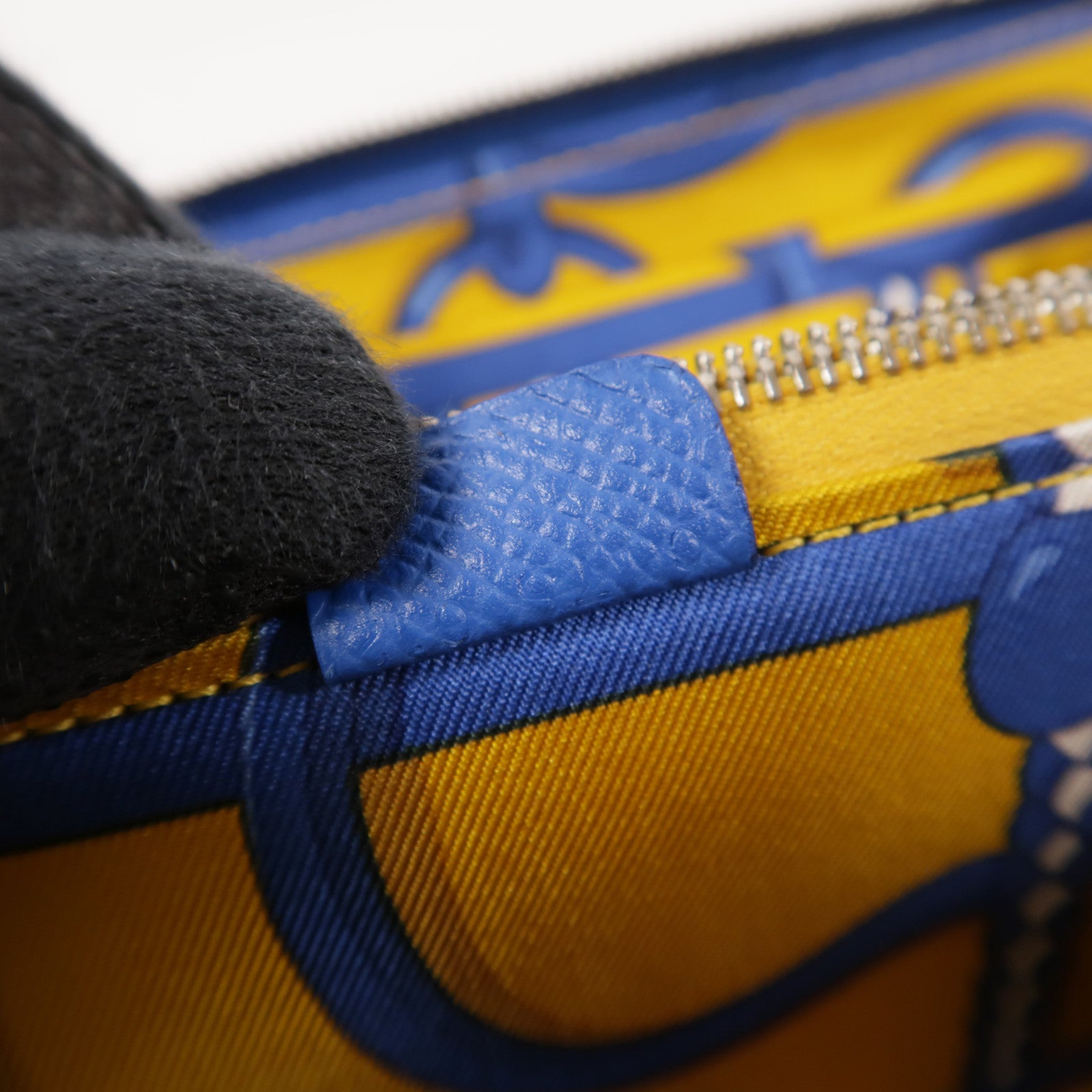 HERMES Epsom皮革Silk In Classique銀扣長錢包