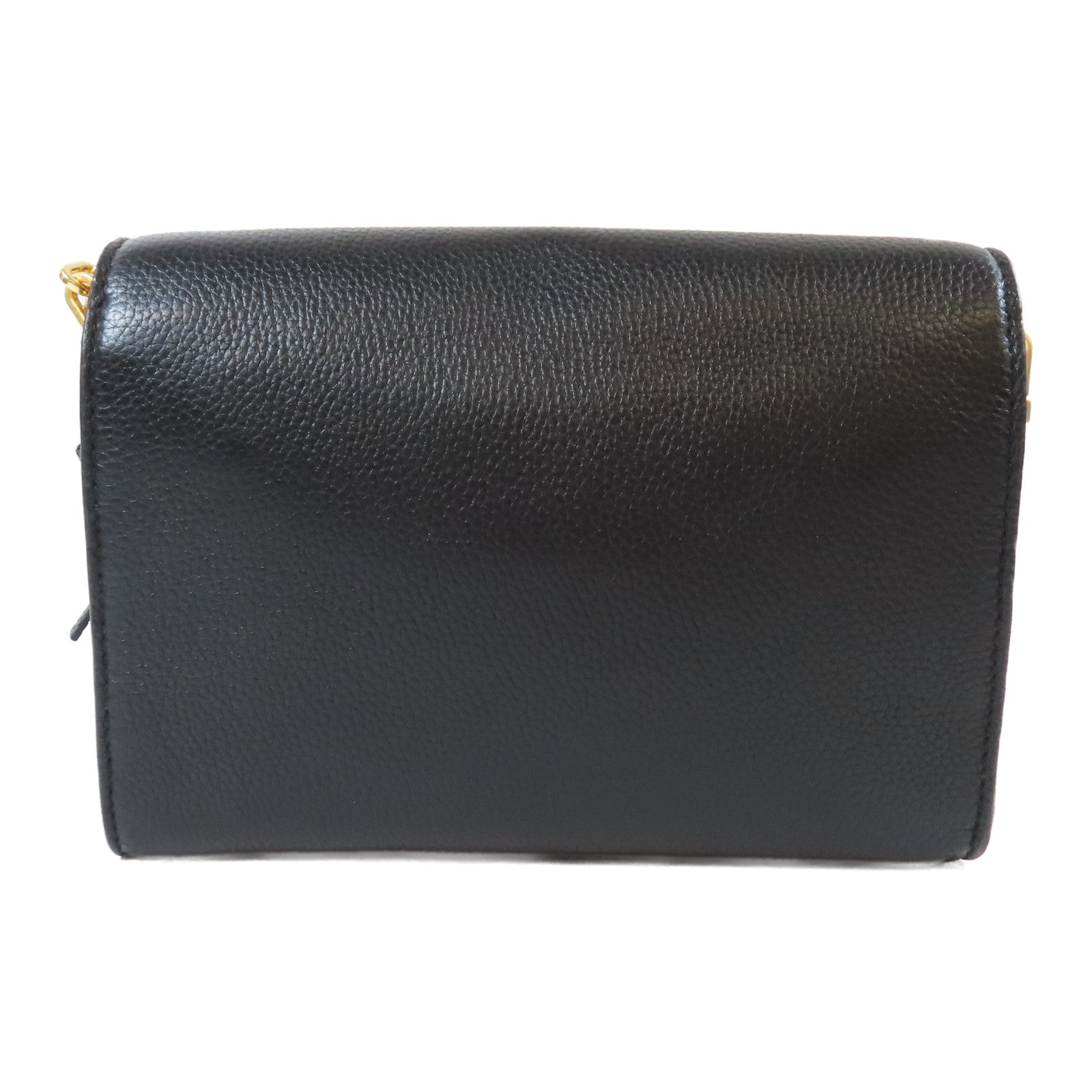 Tory Burch 牛皮皮革Chain Shoulder金扣肩背袋黑色