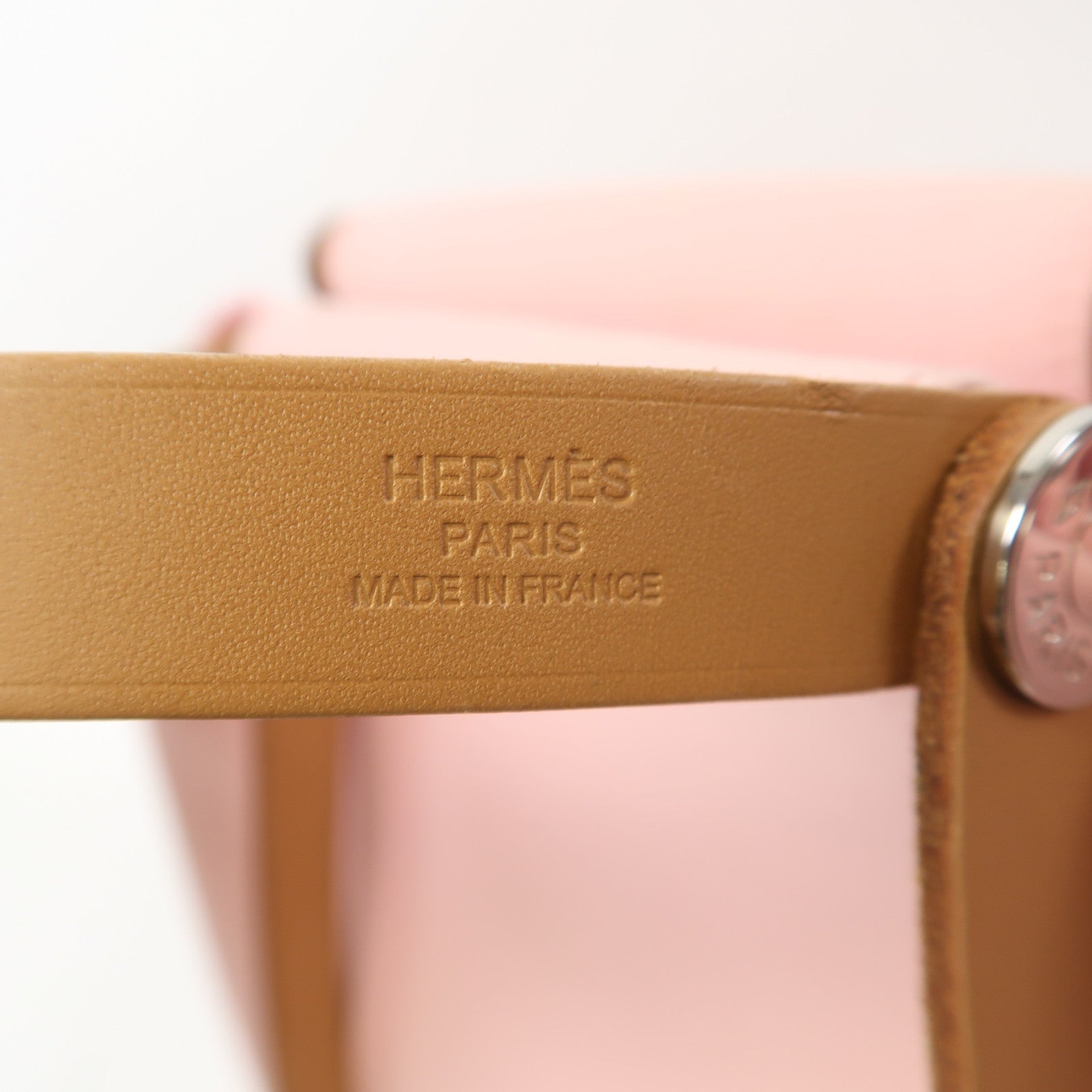 HERMES 帆布Cabag銀扣手挽肩背兩用袋粉紅色