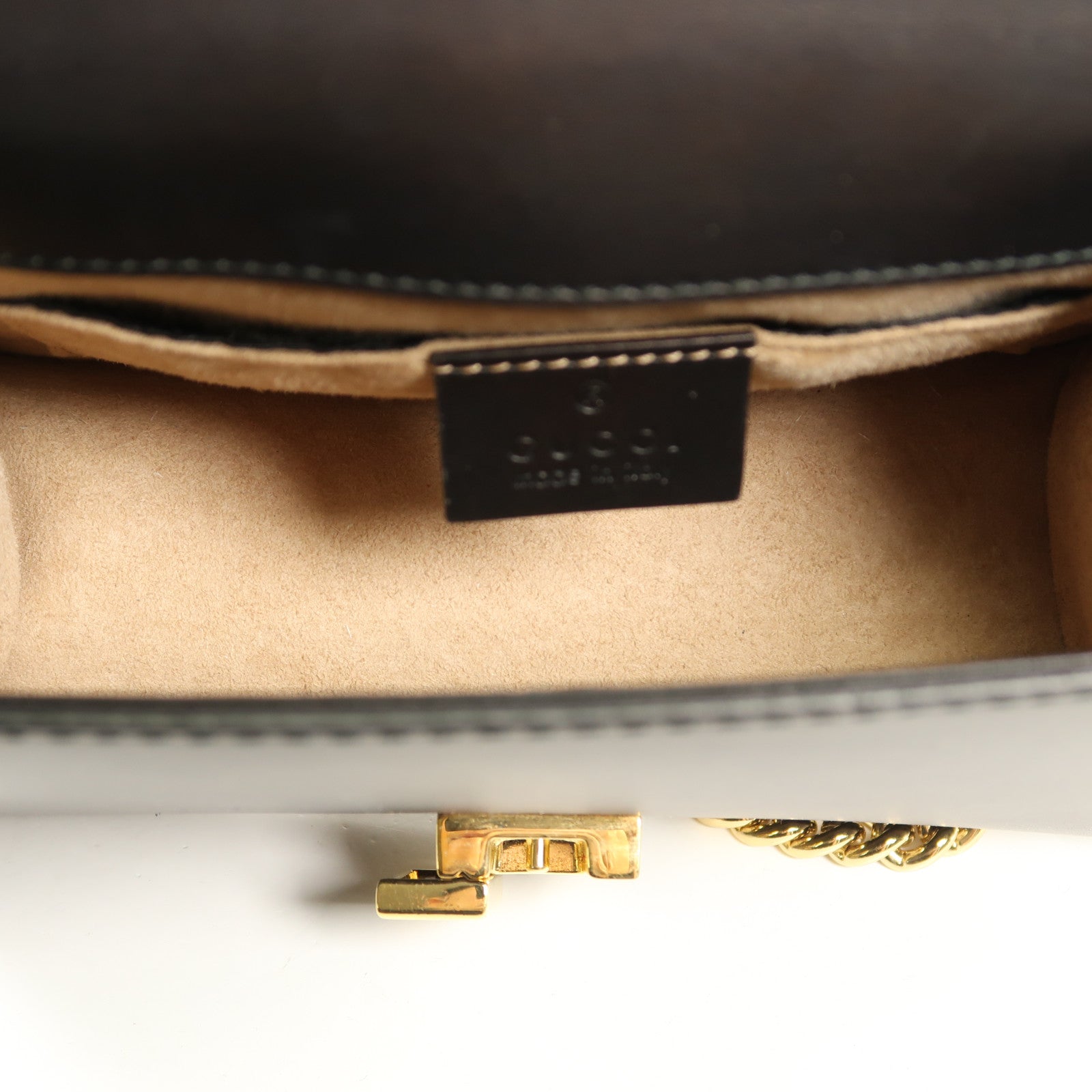 GUCCI 牛皮皮革Sylvie Mini Bag金扣鏈帶肩背袋