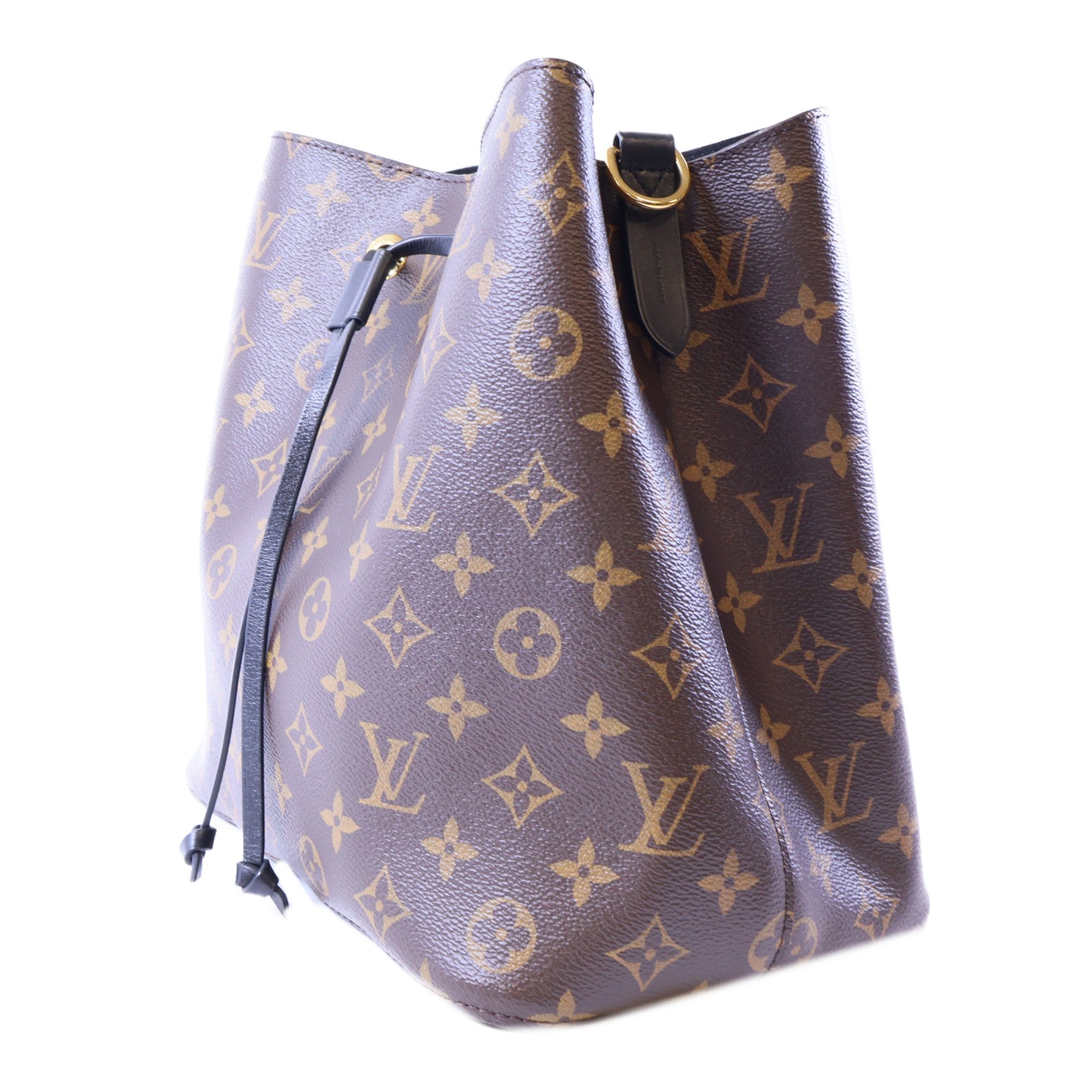 LOUIS VUITTON Monogram Neo Noe MM金扣肩背袋棕色/黑色