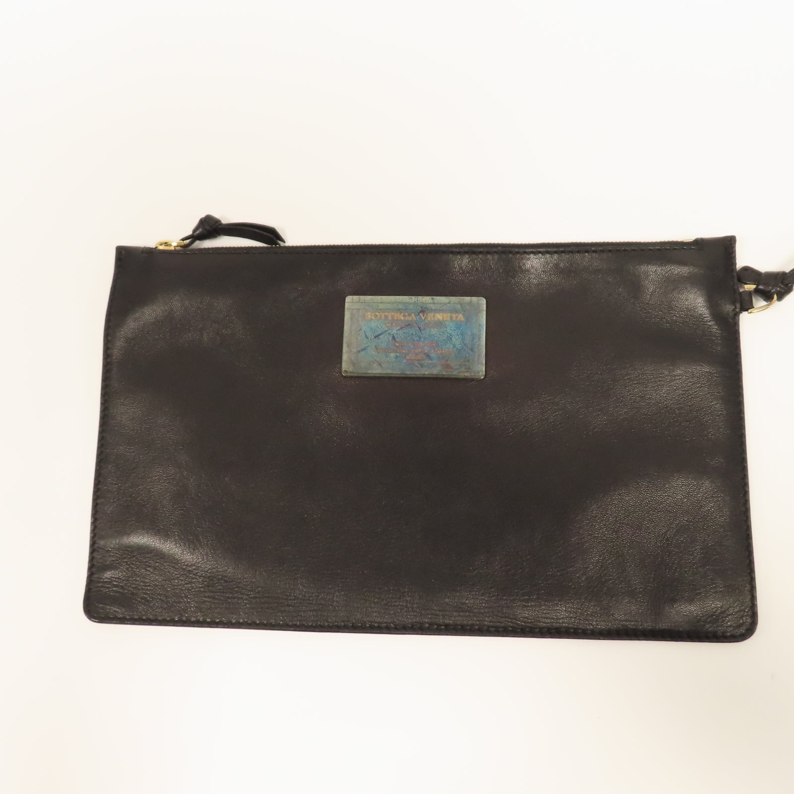 BOTTEGA VENETA 織紋皮革Hand Bag金扣手挽袋黑色