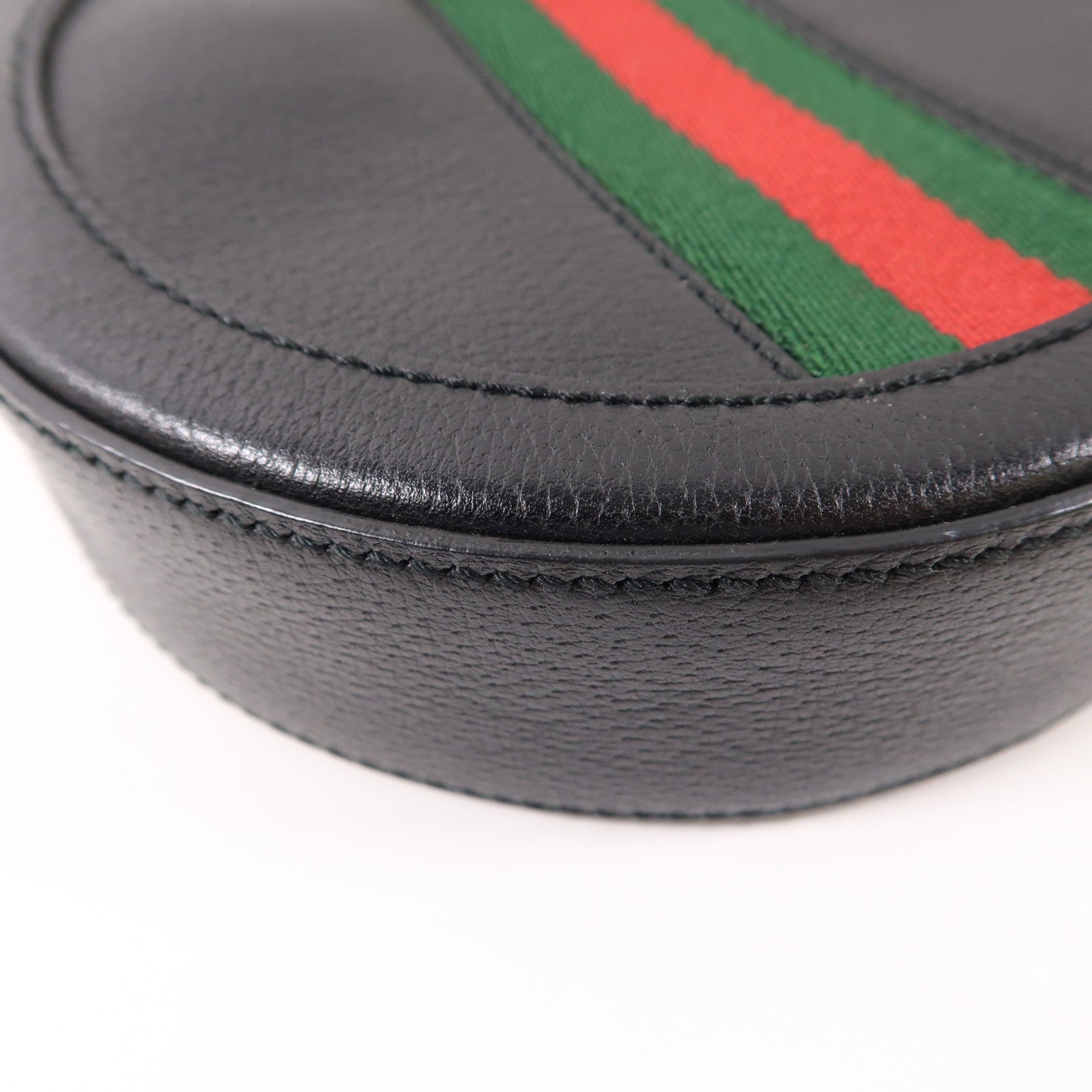 GUCCI 牛皮皮革Ophidia GG Mini Round Shoulder金扣鏈帶肩背袋黑色