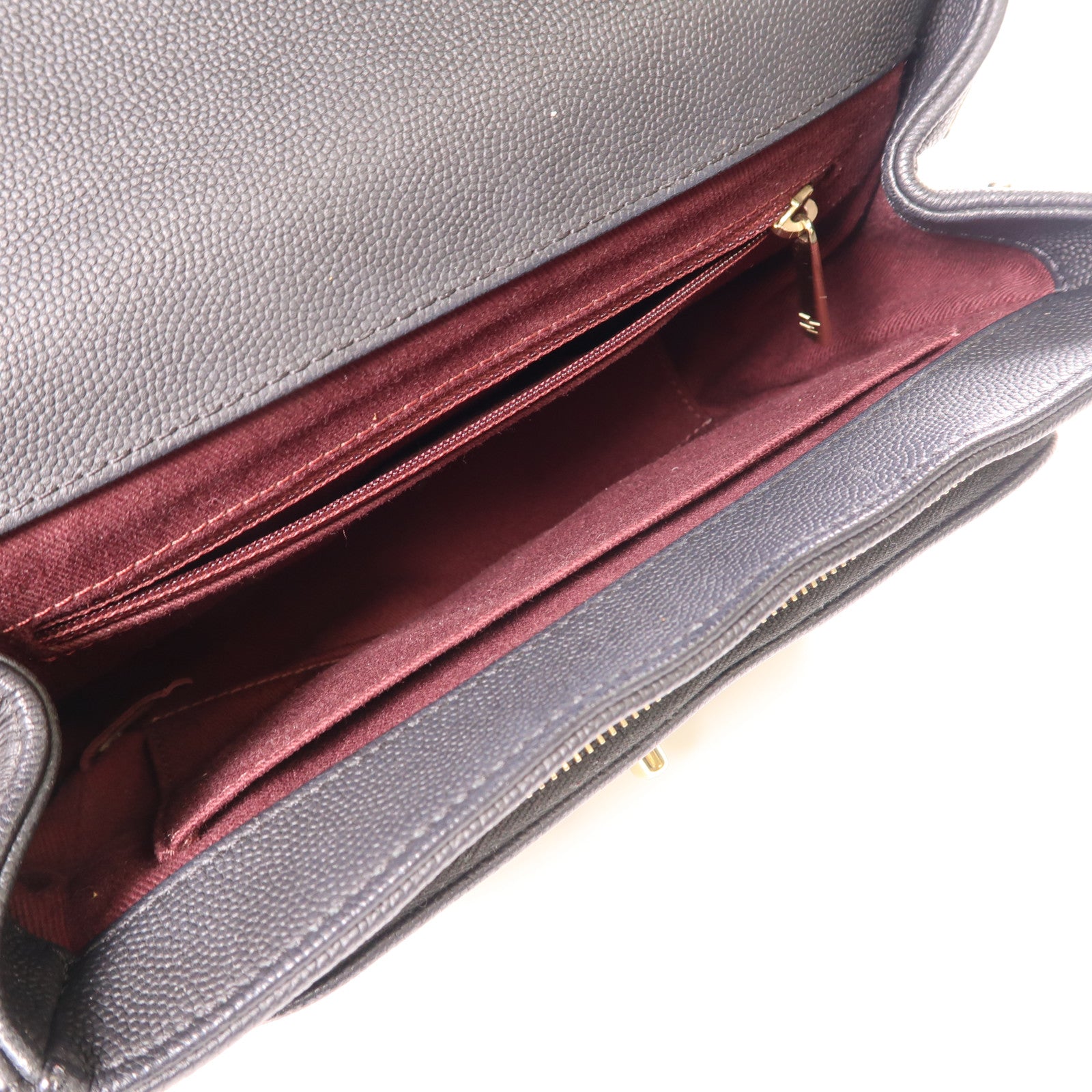 CHANEL 牛皮皮革2way Shoulder Bag金扣鏈帶手挽肩背兩用袋黑色