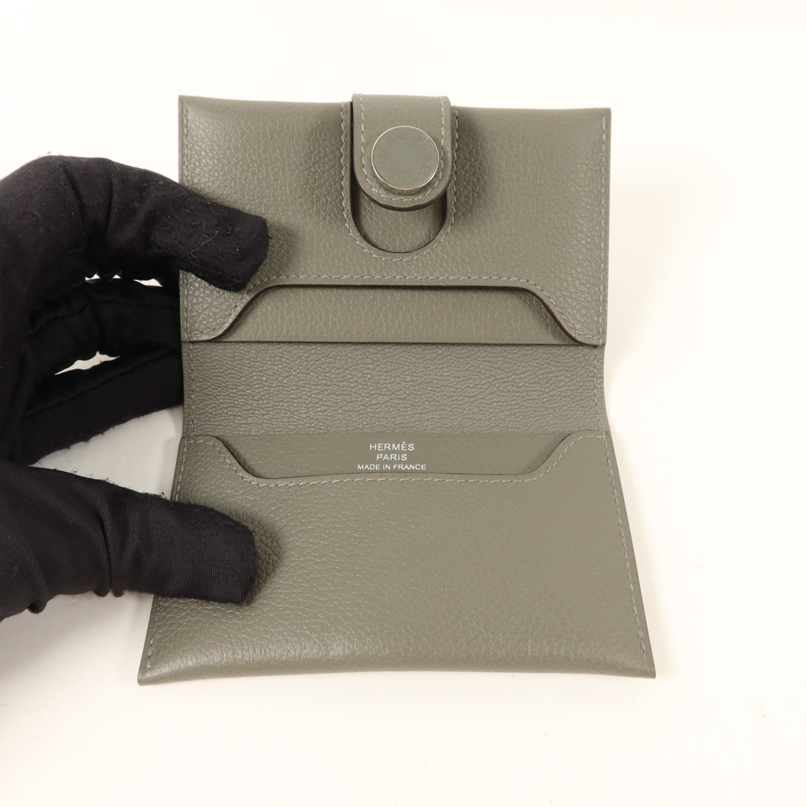 HERMES Evercolor皮革R.M.S Card Holder卡片套Gris Meyer