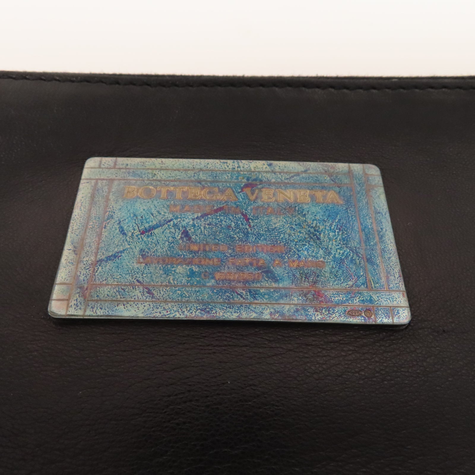 BOTTEGA VENETA 織紋皮革Hand Bag金扣手挽袋黑色
