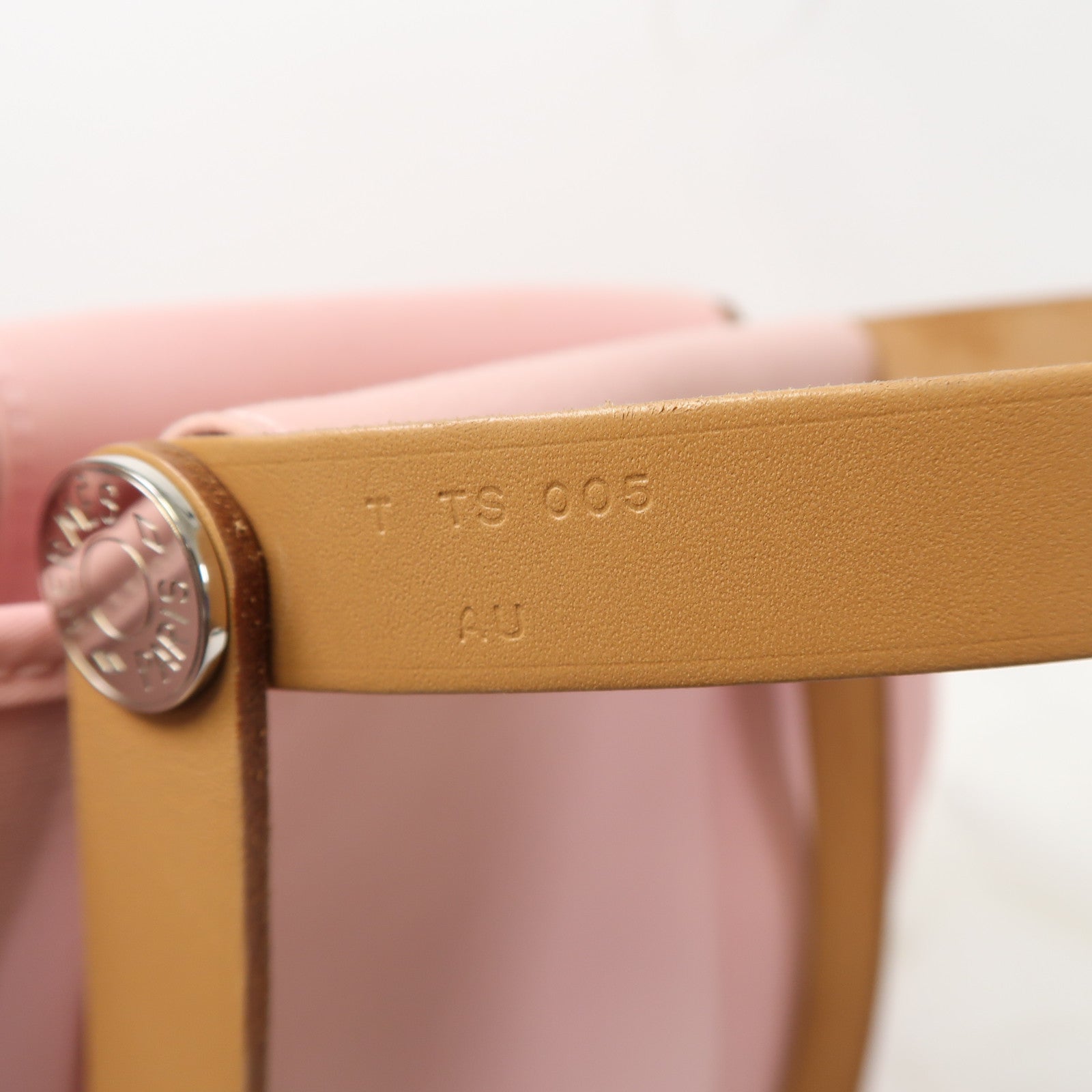 HERMES 帆布Cabag銀扣手挽肩背兩用袋粉紅色