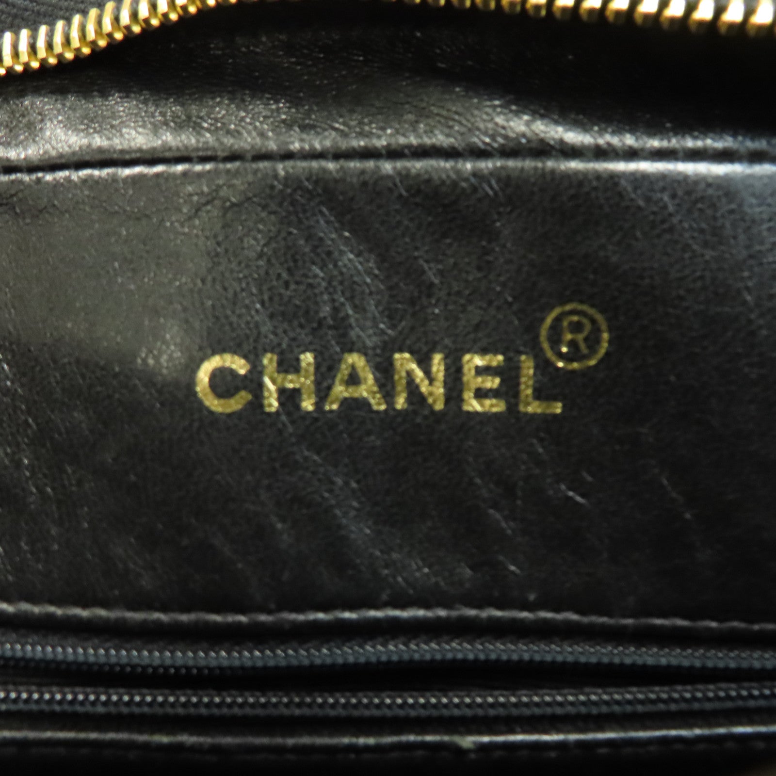 CHANEL 牛皮皮革Vintage Chain Shoulder金扣鏈帶肩背袋啡色