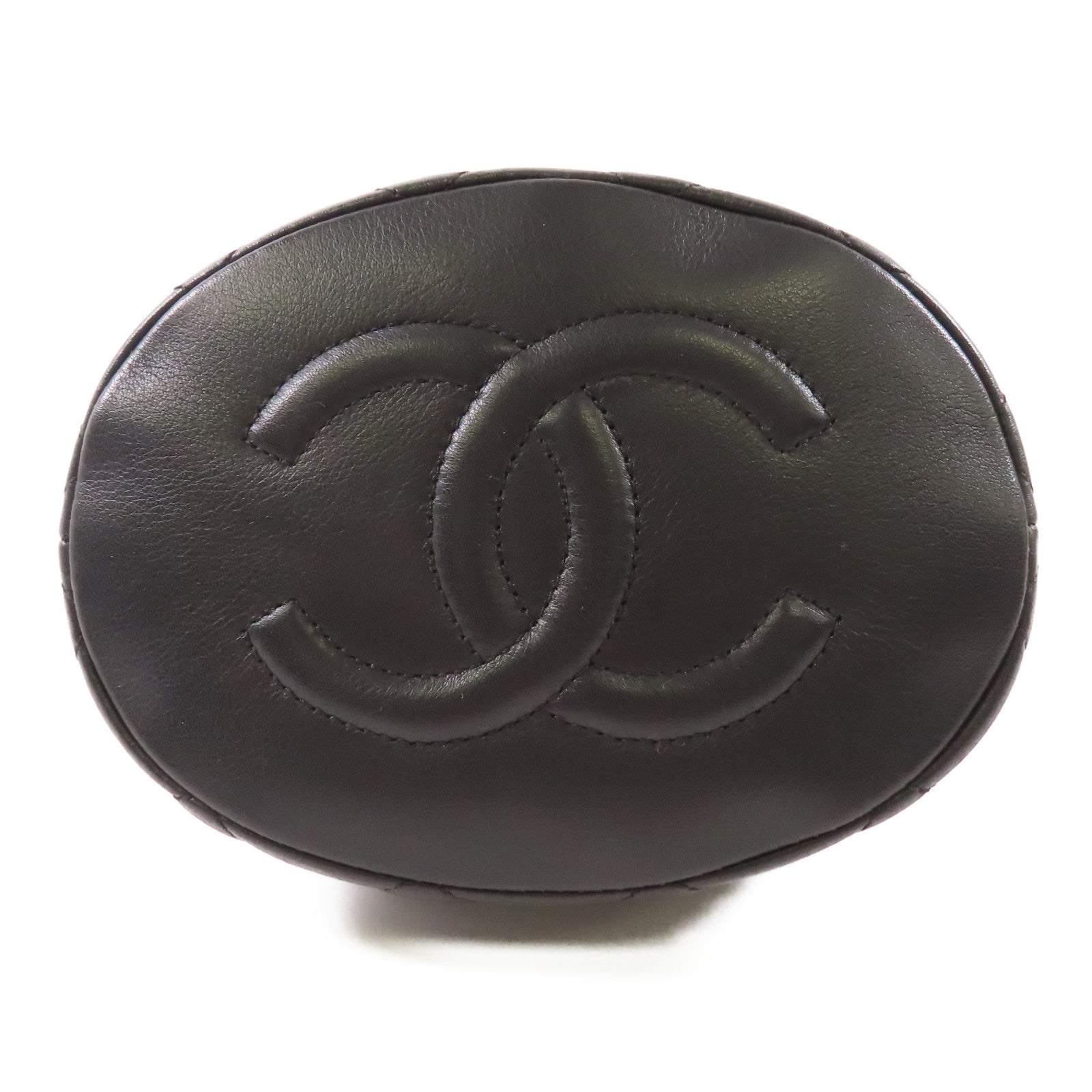 CHANEL 羊皮皮革Bucket Bag金扣鏈帶肩背袋