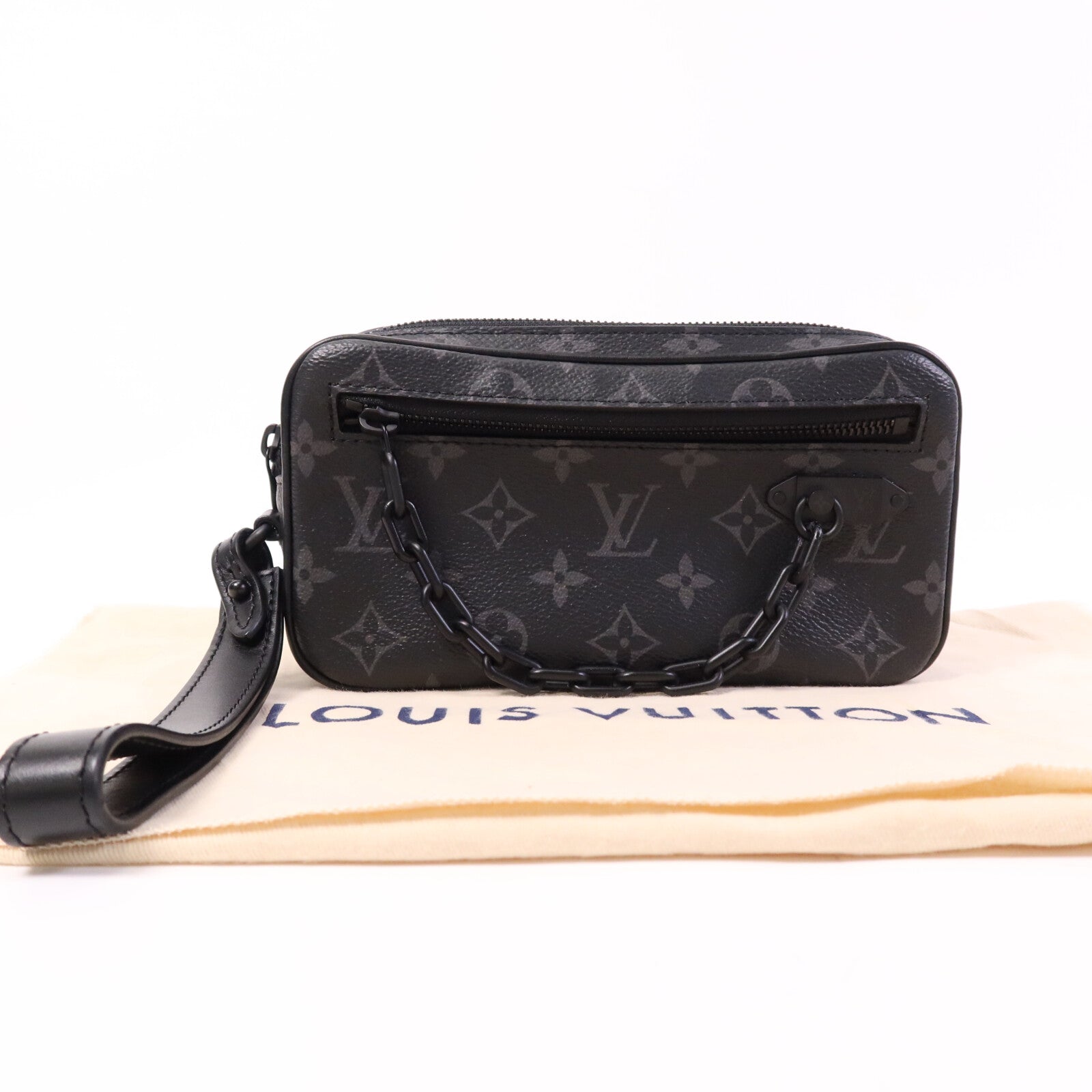 LOUIS VUITTON Monogram Eclipse Pochette Volga Clutch Bag手拿包