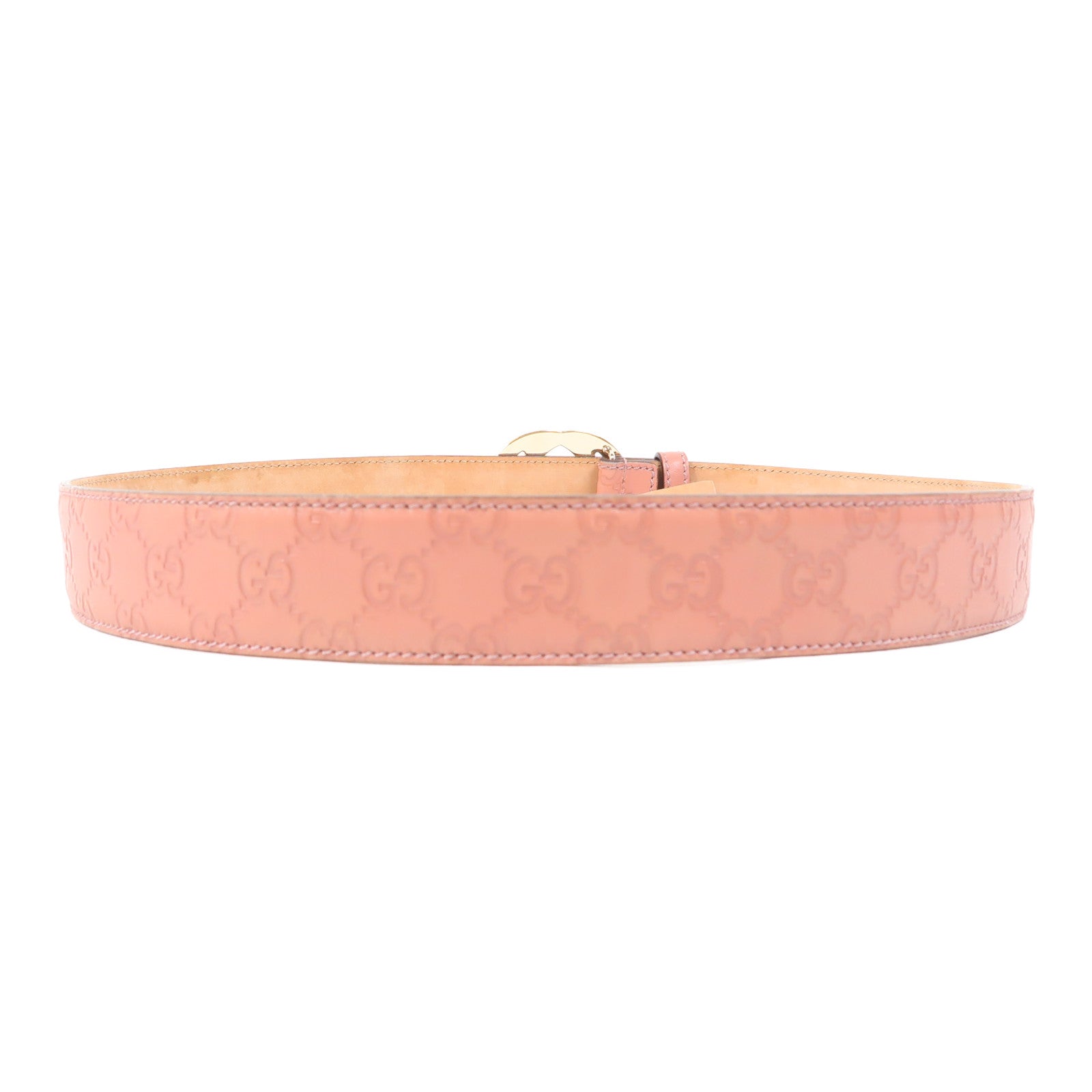 GUCCI 牛皮皮革Belt 85cm銀扣皮帶