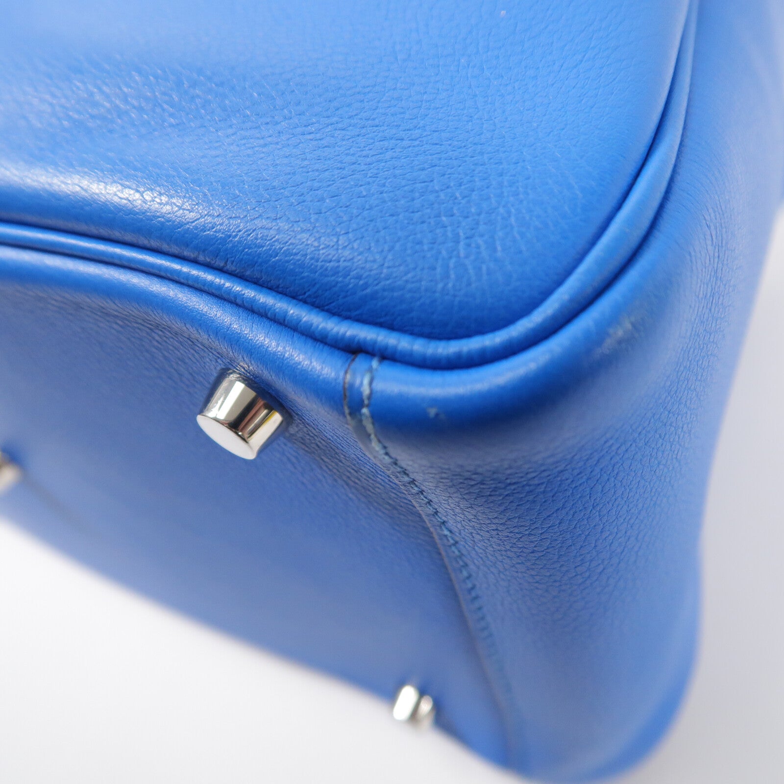 HERMES Evercolor皮革Lindy 30手挽肩背兩用袋Bleu France