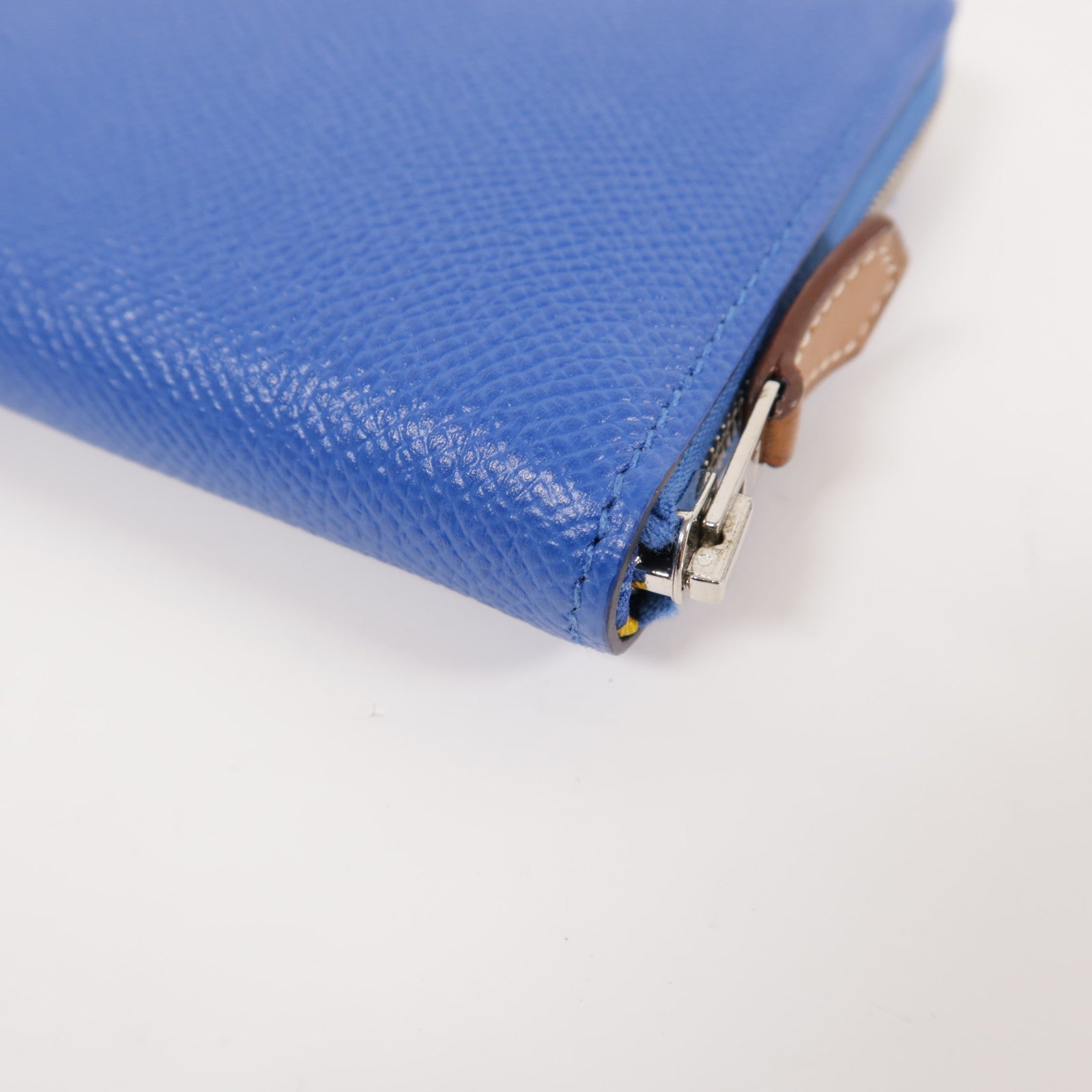 HERMES Epsom皮革Silk In Classique銀扣長錢包