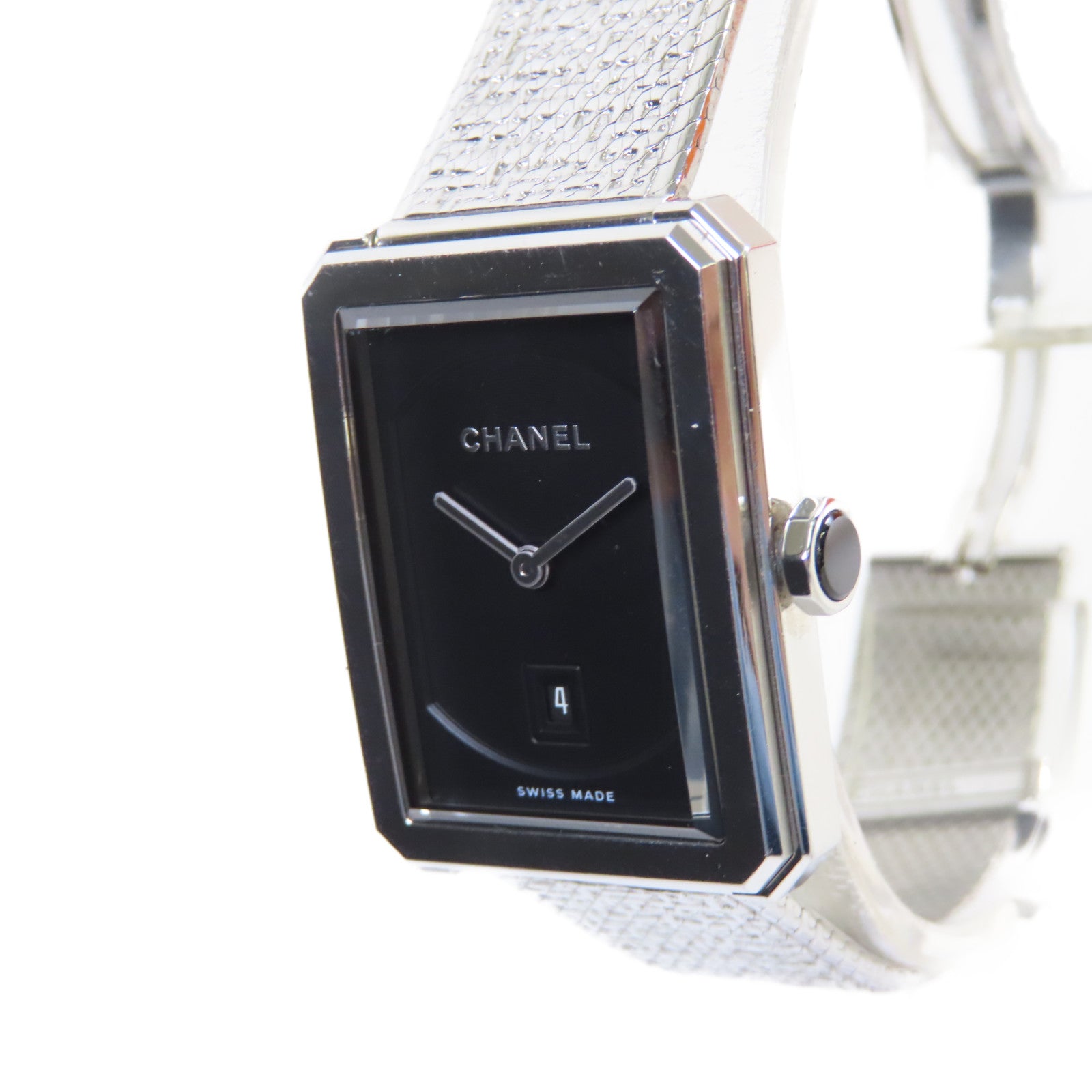 CHANEL Boy.Friend Tweed Watch不鏽鋼石英機芯手錶黑色