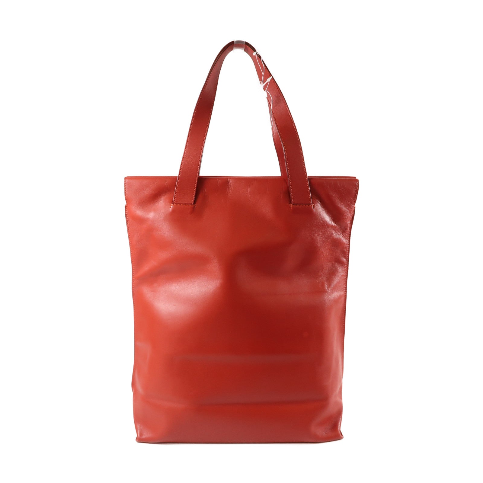 LOEWE 牛皮皮革Tote Bag銀扣手挽袋紅色