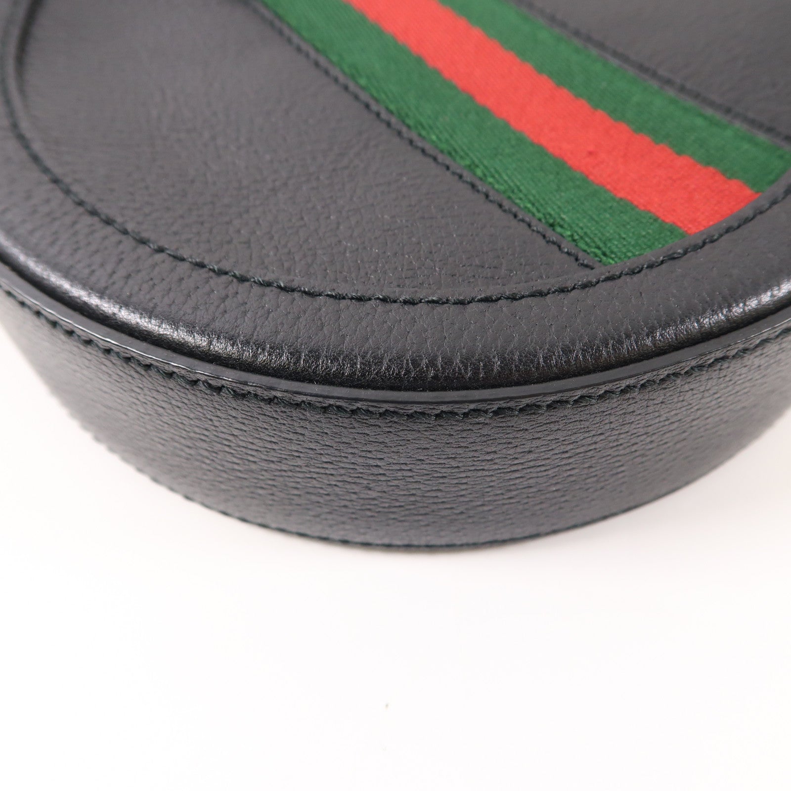 GUCCI 牛皮皮革Ophidia GG Mini Round Shoulder金扣鏈帶肩背袋黑色
