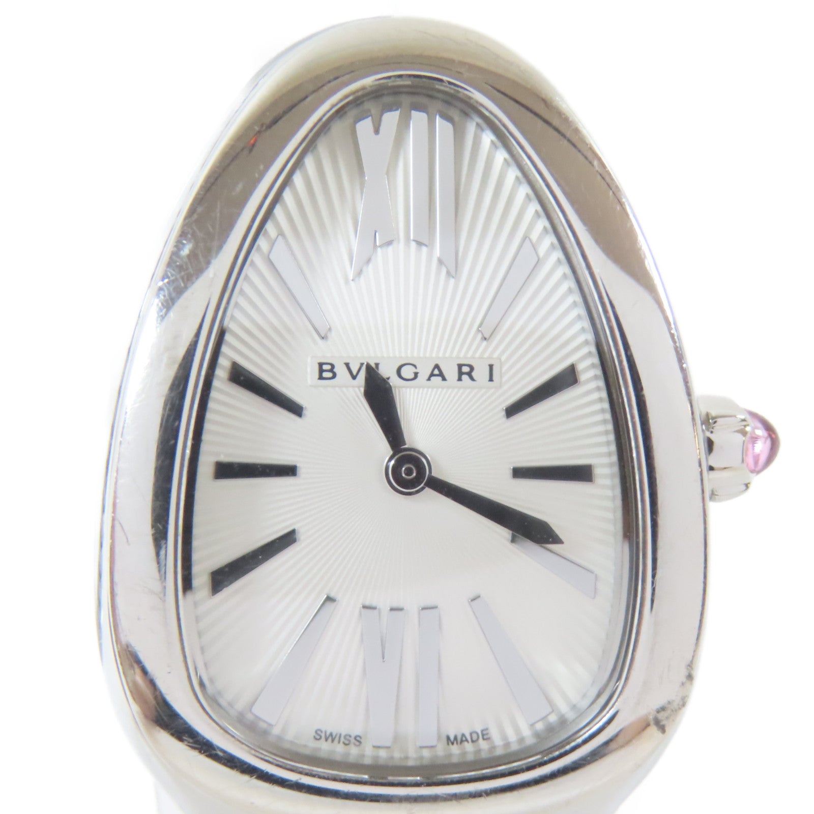 BVLGARI Serpenti Tubogas不鏽鋼石英機芯手錶白色