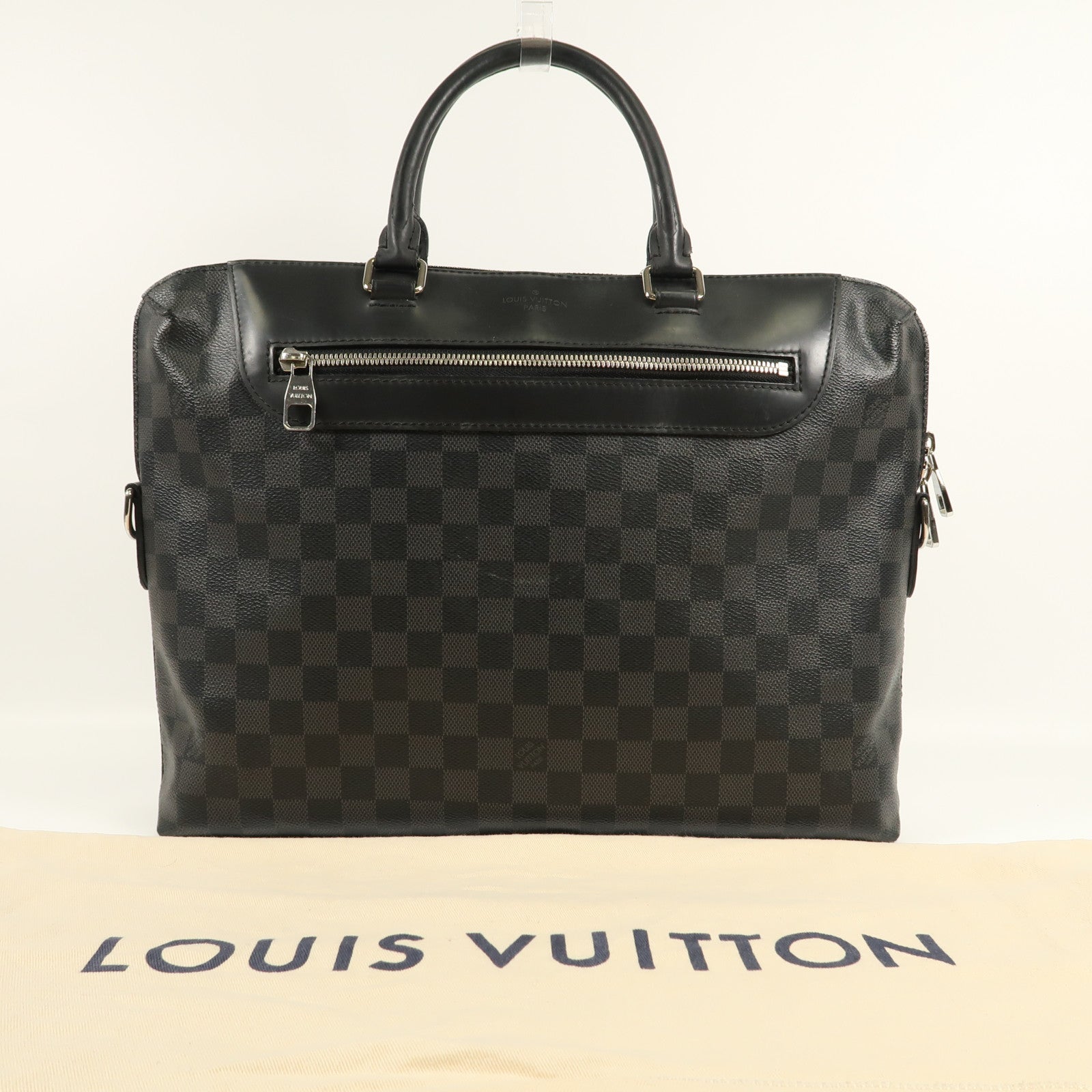 LOUIS VUITTON Damier Porte-Documents Jour銀扣手挽袋