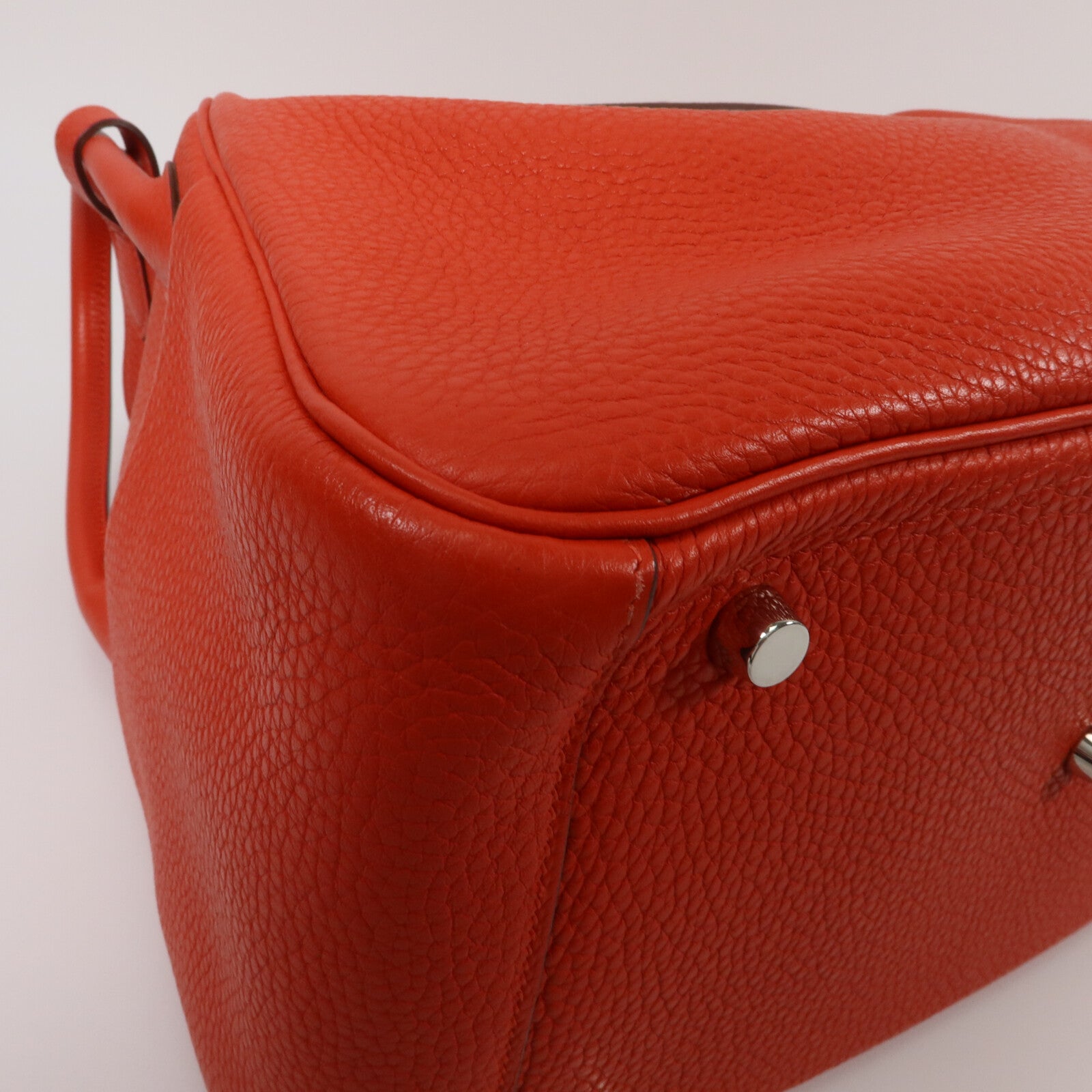 HERMES Clemence皮革Lindy 30手挽肩背兩用袋Rouge Tomato