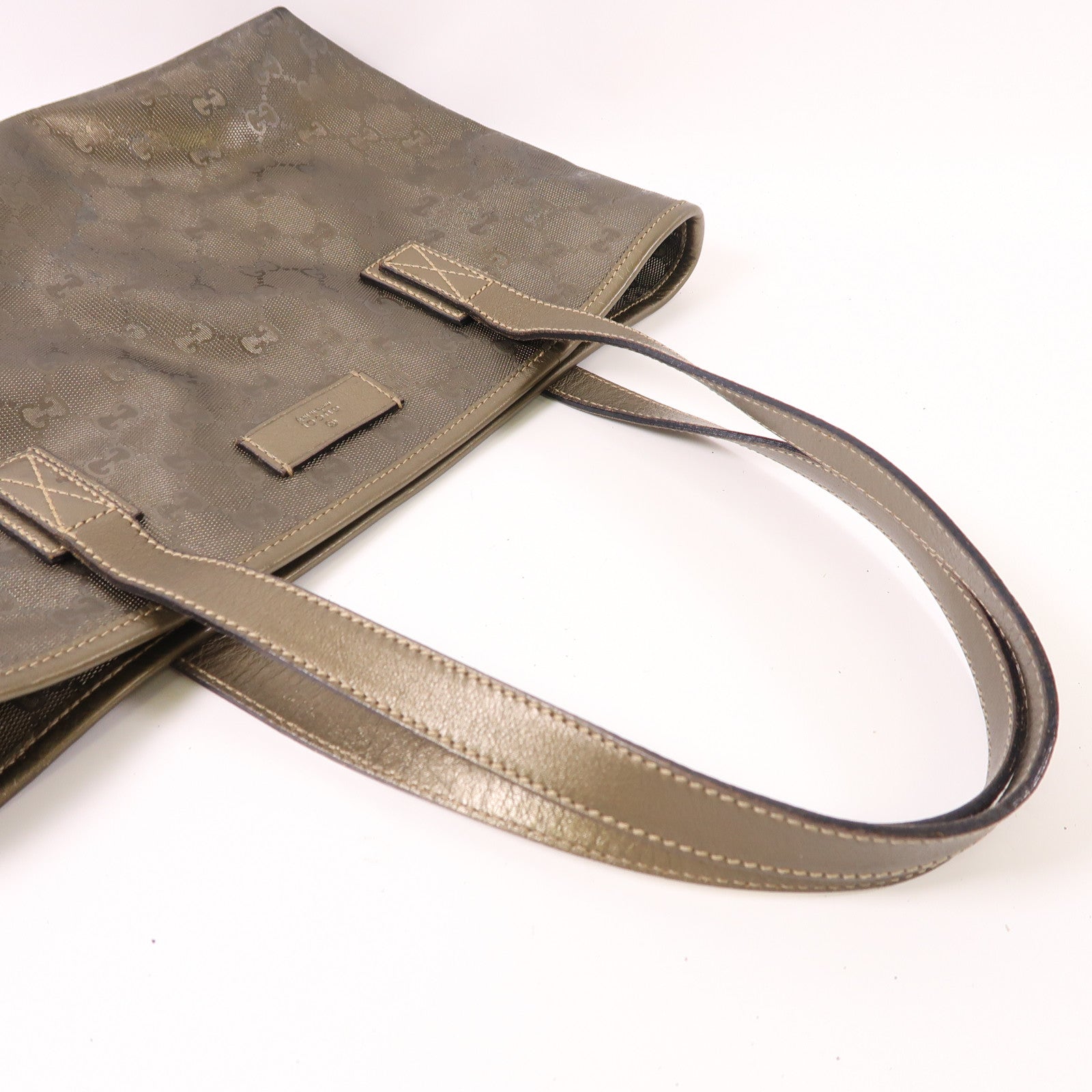 GUCCI Tote Bag Coated Canvas Khaki