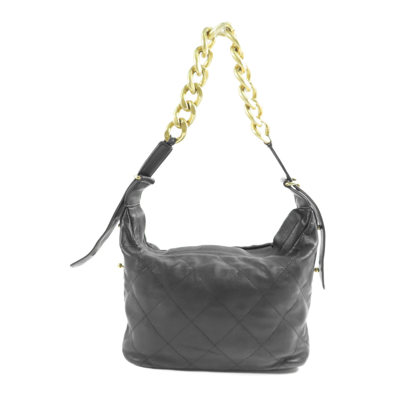 CHANEL 【激減優惠】牛皮皮革Hobo Bag金扣肩背袋