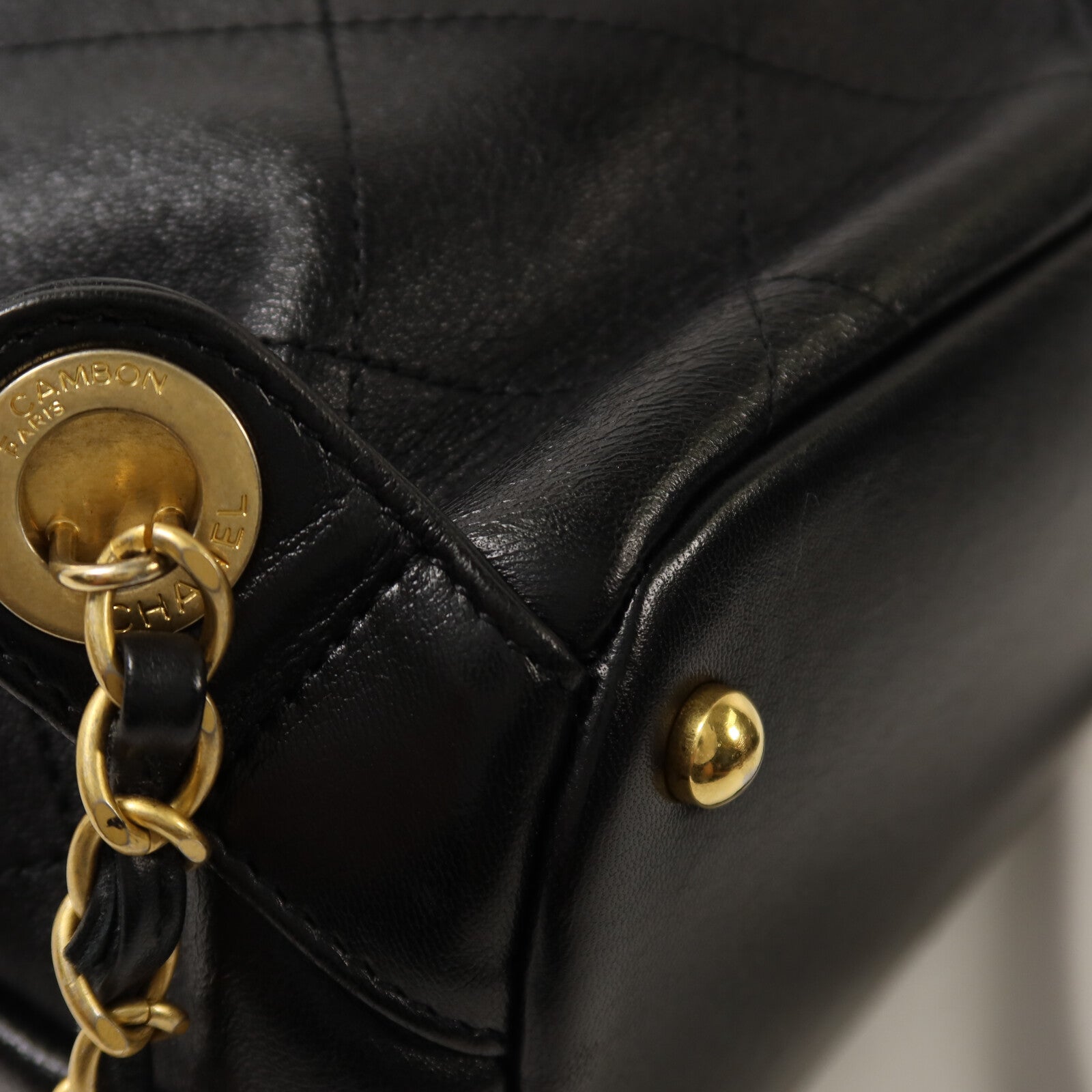 CHANEL 羊皮皮革Shoulder Bag鏈帶背包