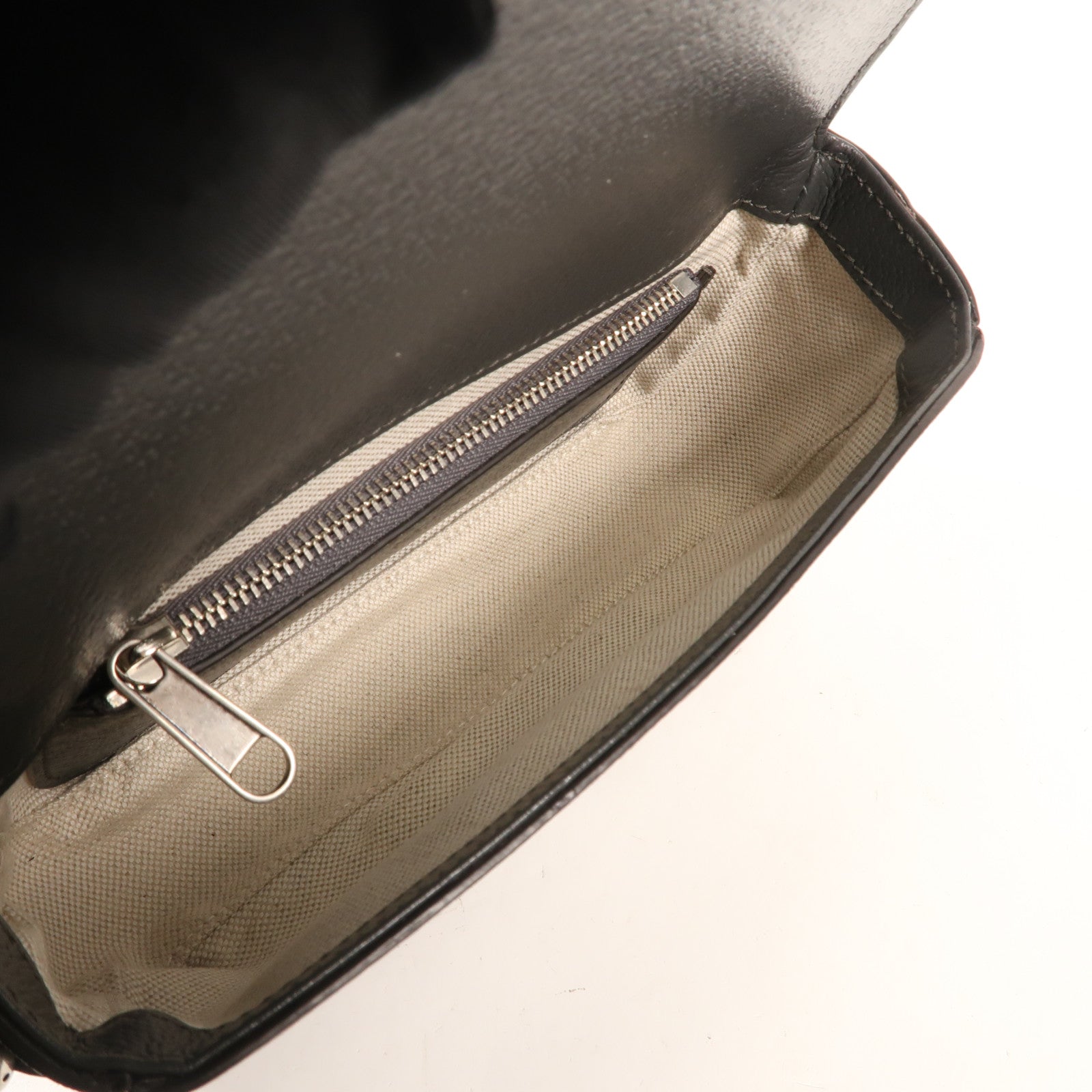 GUCCI 塗層帆布Ophidia Mini Bag銀扣肩背袋