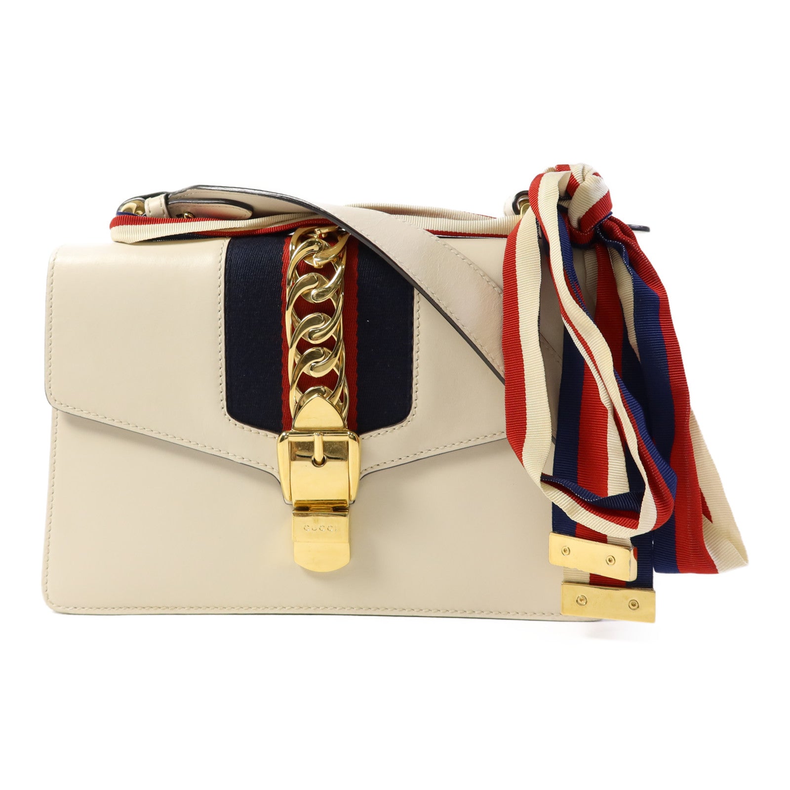 GUCCI 【激減優惠】牛皮皮革Sylvie金扣肩背袋