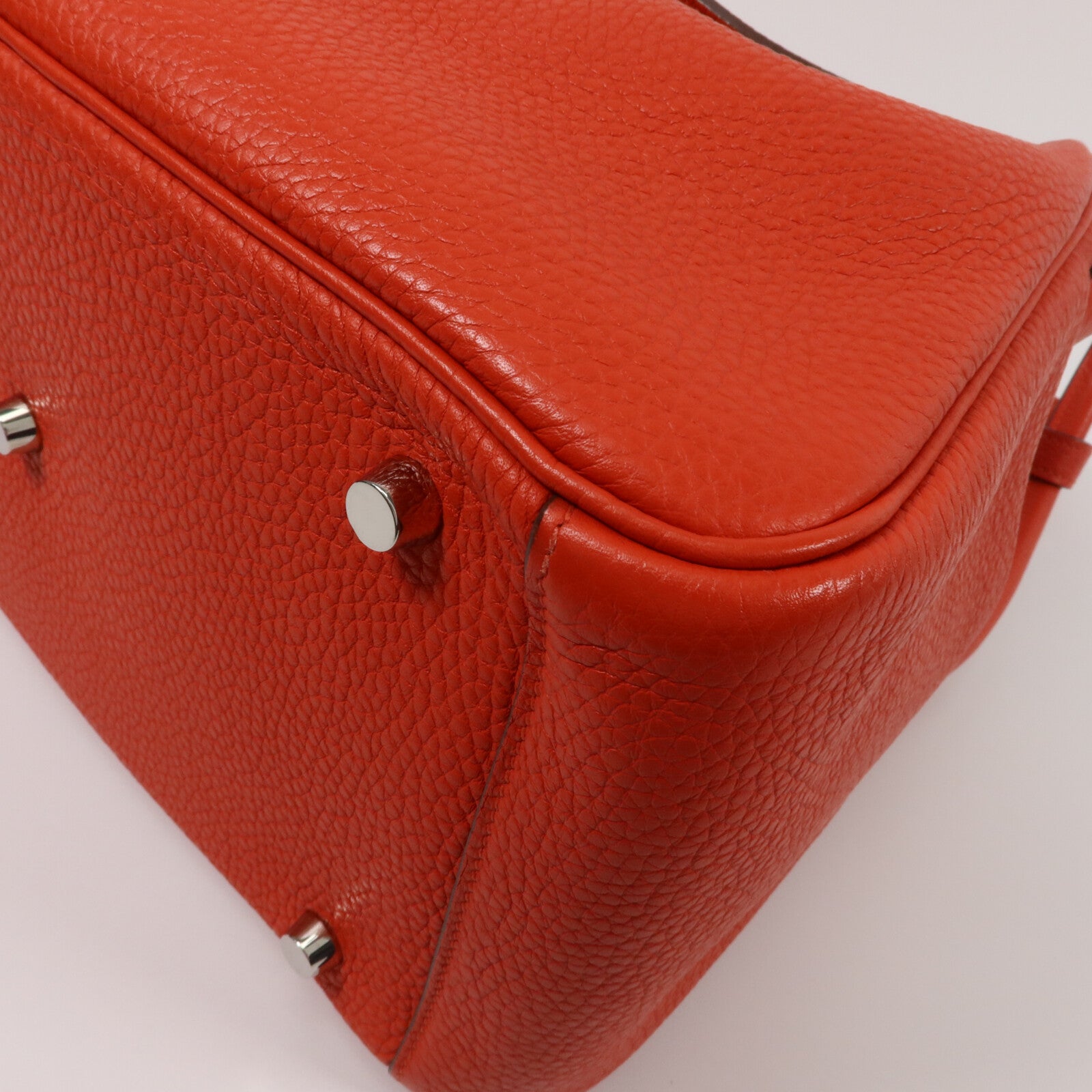 HERMES Clemence皮革Lindy 30手挽肩背兩用袋Rouge Tomato