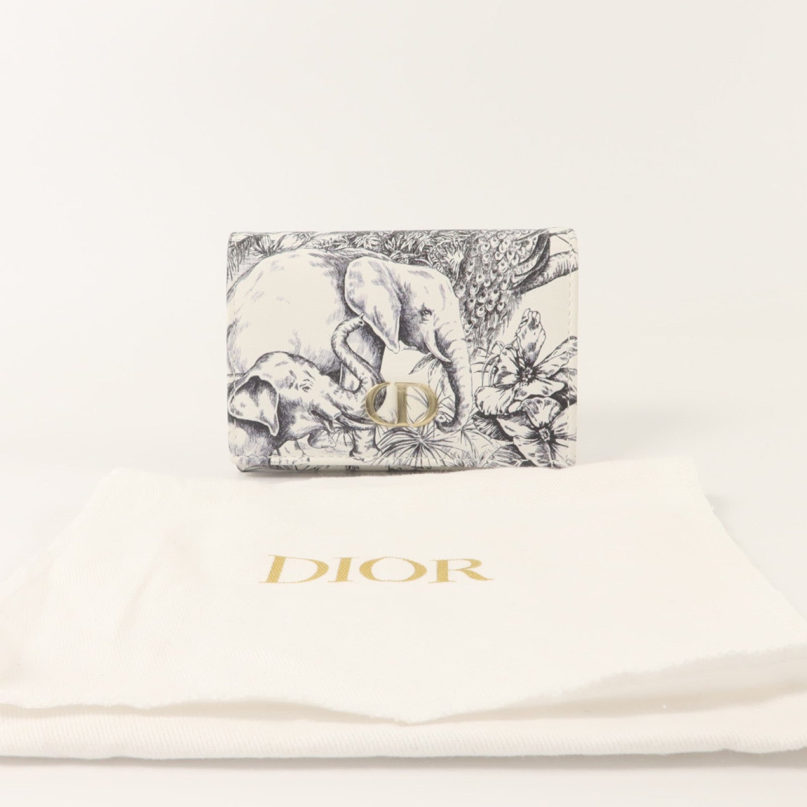 Dior 牛皮皮革Caro XS Wallet金扣錢包