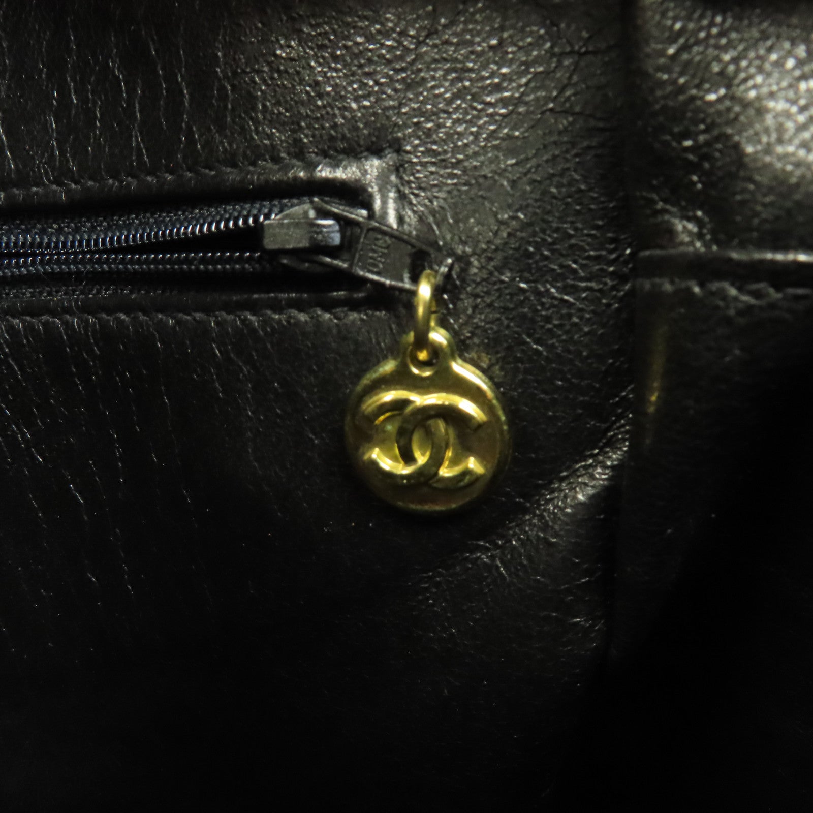 CHANEL 牛皮皮革Vintage Chain Shoulder金扣鏈帶肩背袋啡色