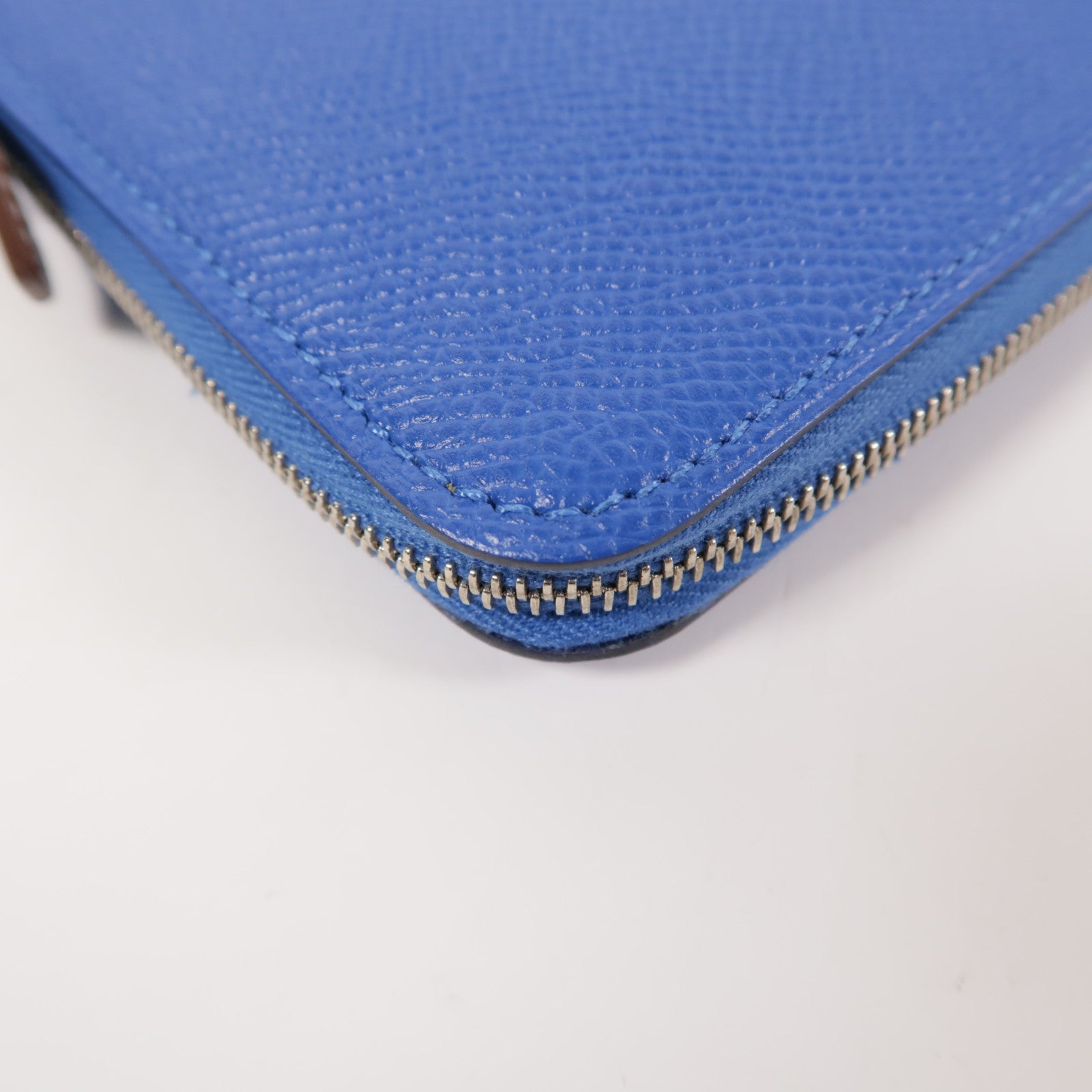 HERMES Epsom皮革Silk In Classique銀扣長錢包