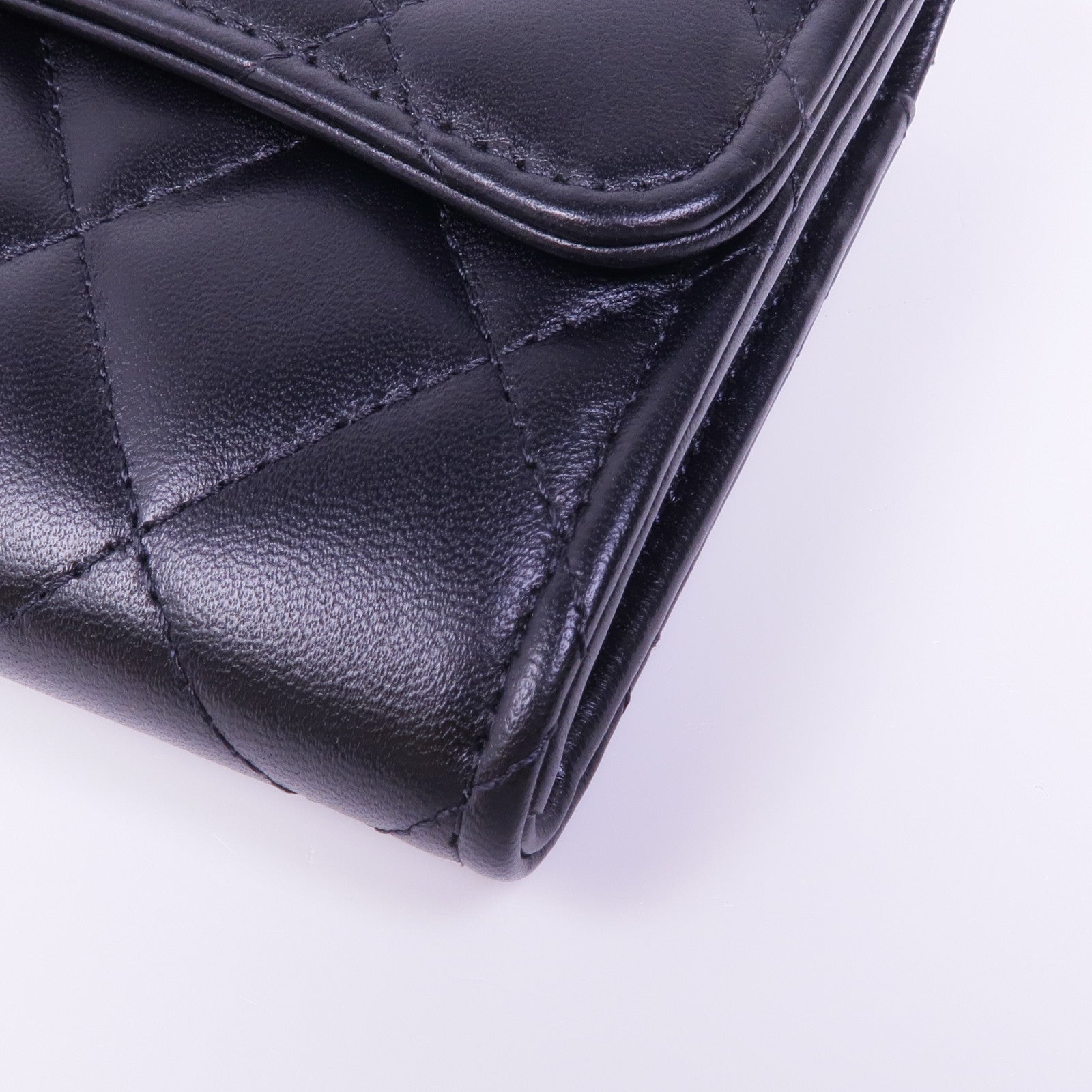 CHANEL 羊皮皮革Long Wallet金扣長錢包