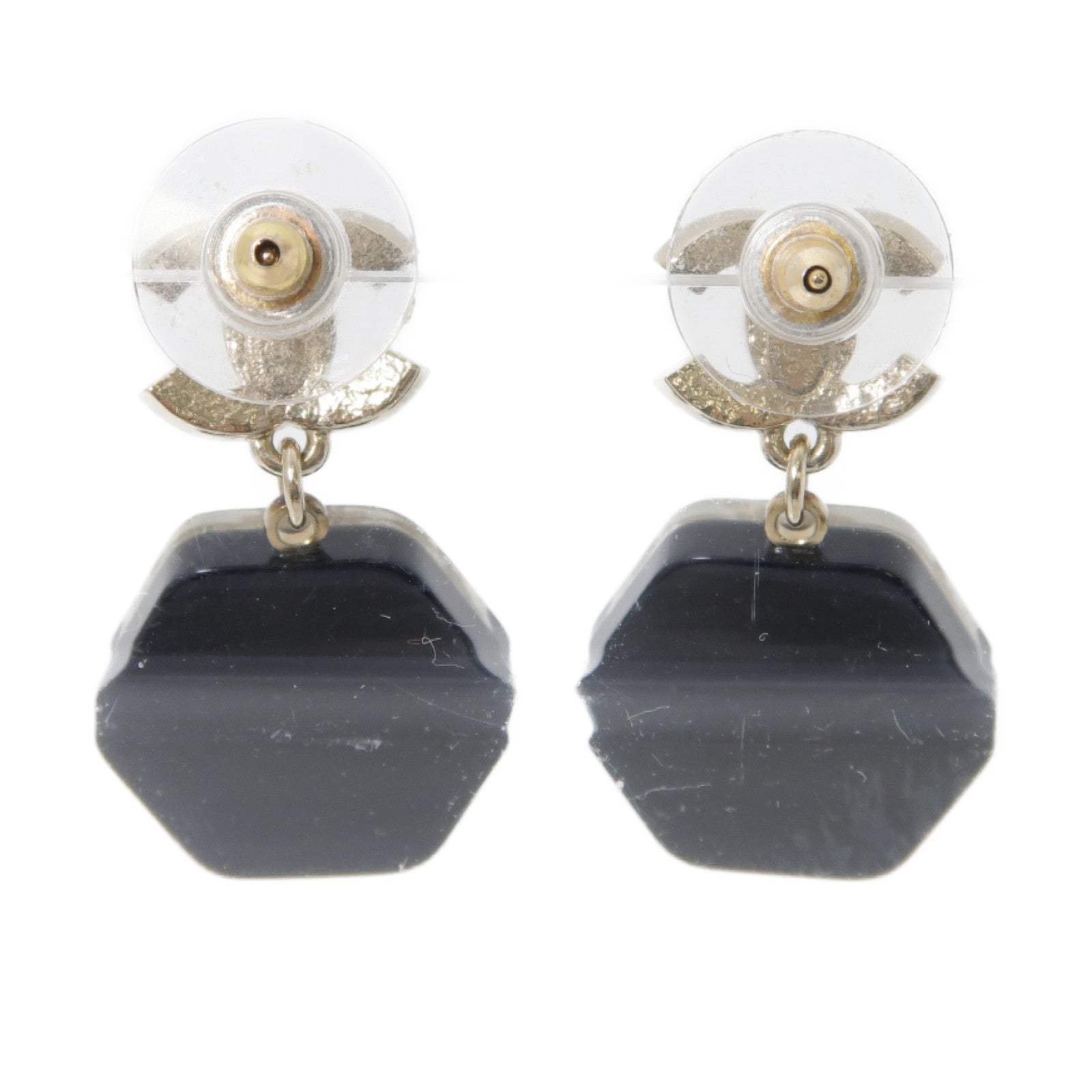 CHANEL 【激減優惠】金屬Earrings耳環黑色/白色