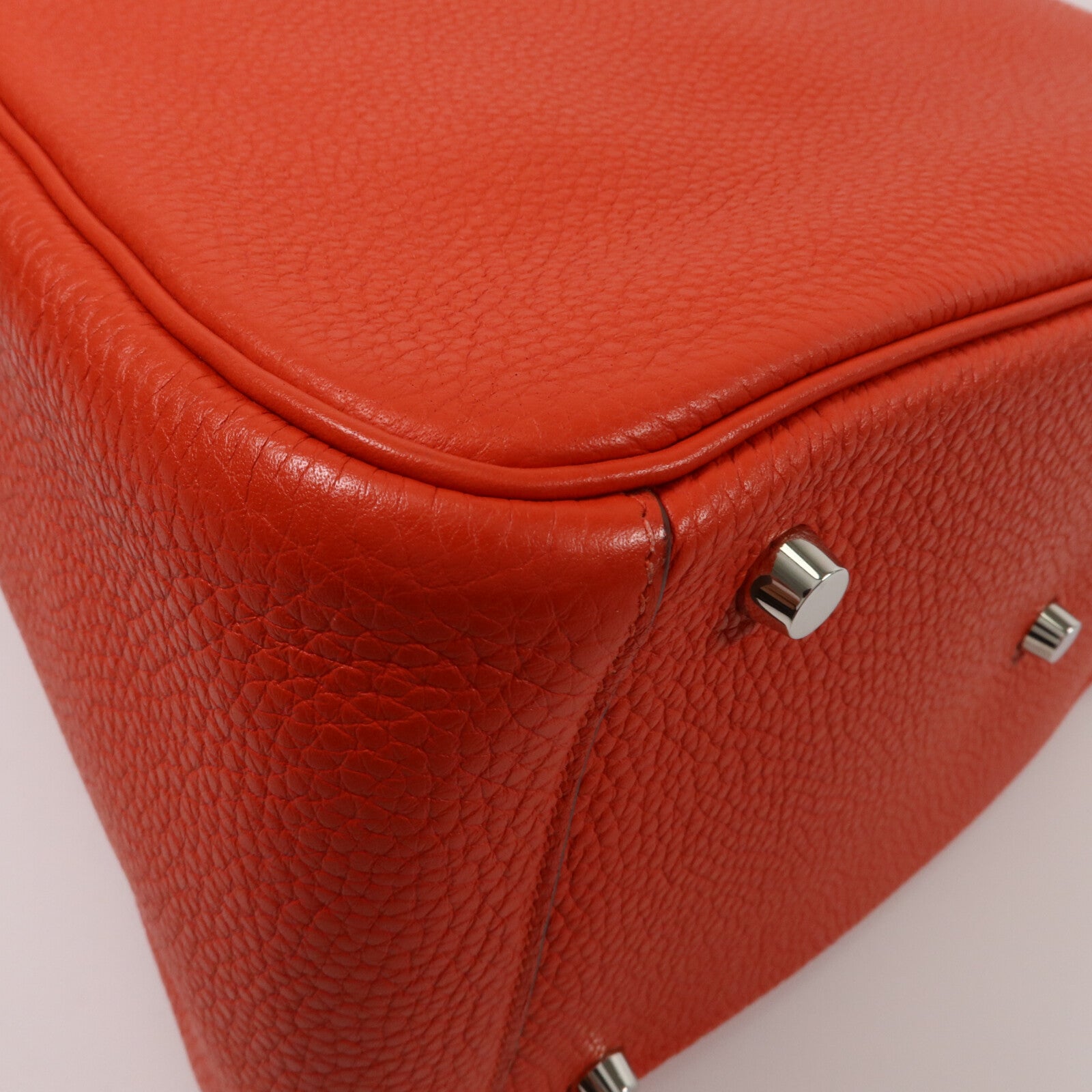 HERMES Clemence皮革Lindy 30手挽肩背兩用袋Rouge Tomato