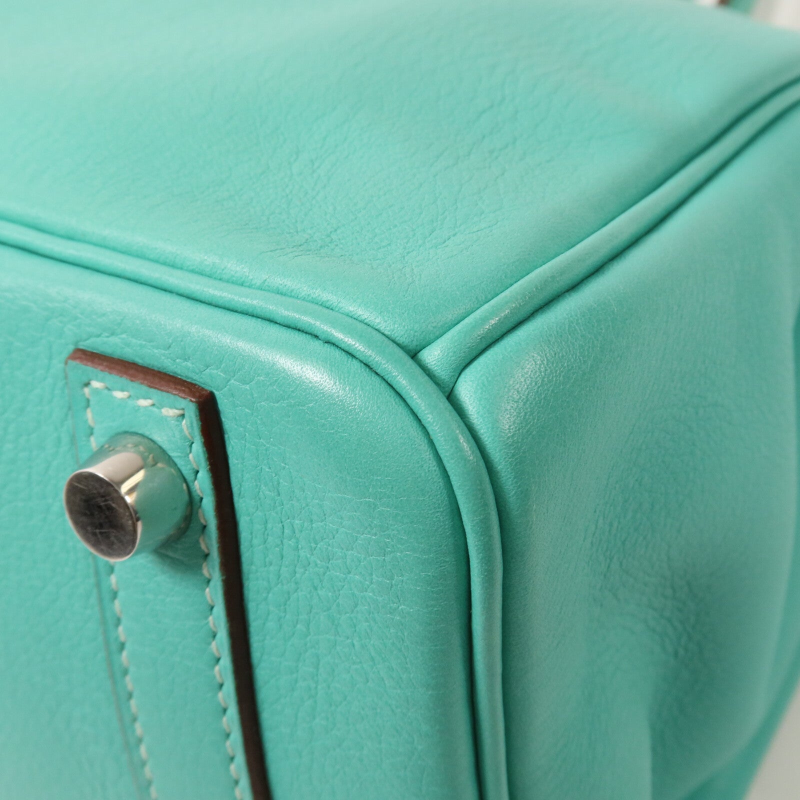 HERMES Swift皮革Birkin 30手挽袋Lagon