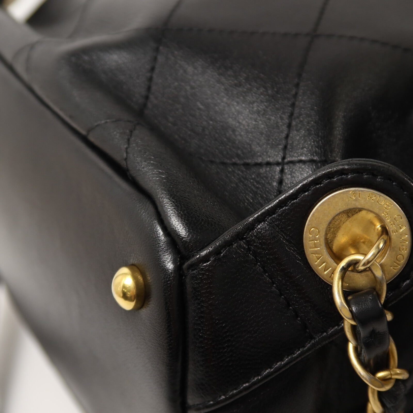 CHANEL 羊皮皮革Shoulder Bag鏈帶背包