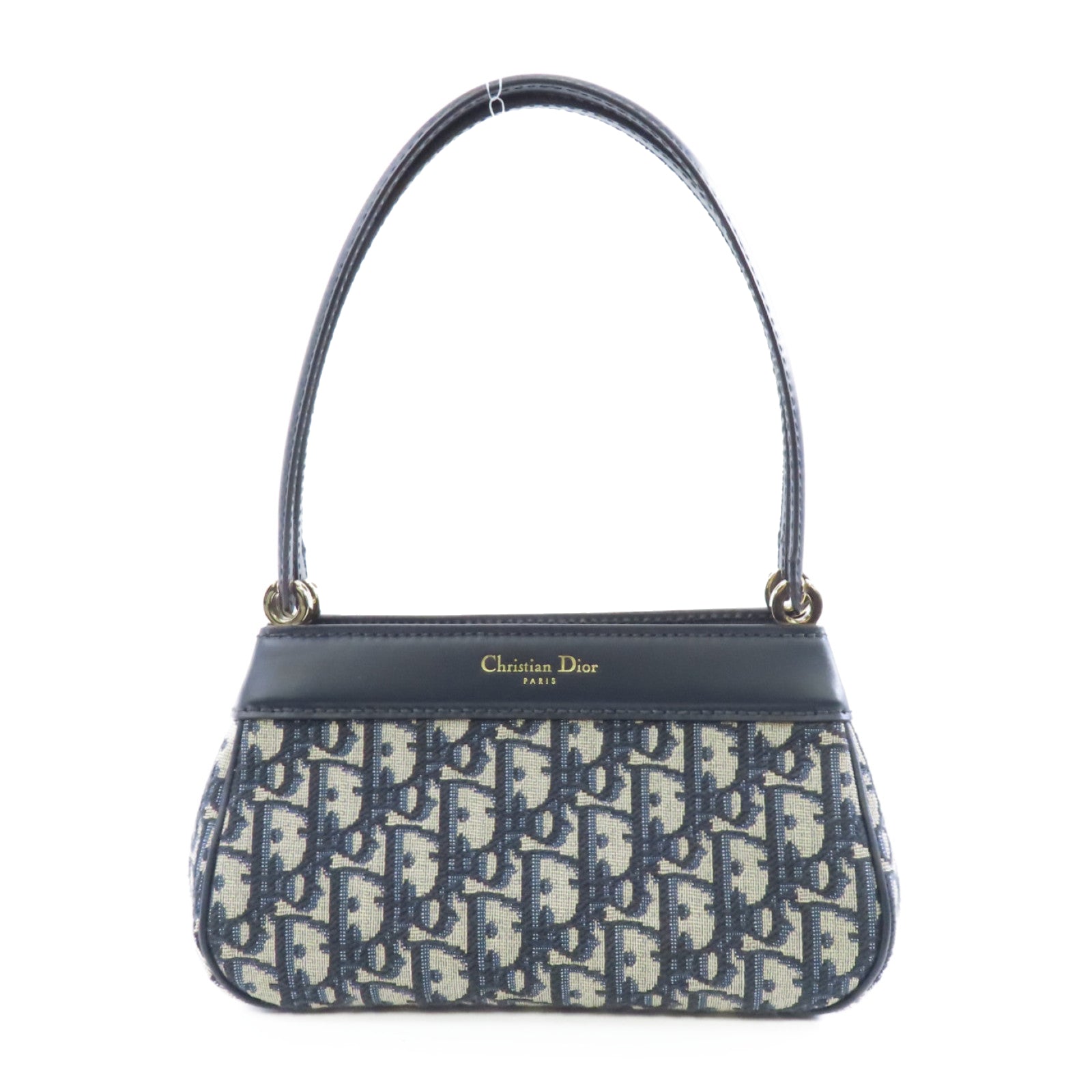Dior 塗層帆布Small Key Bag金扣手挽袋藍色