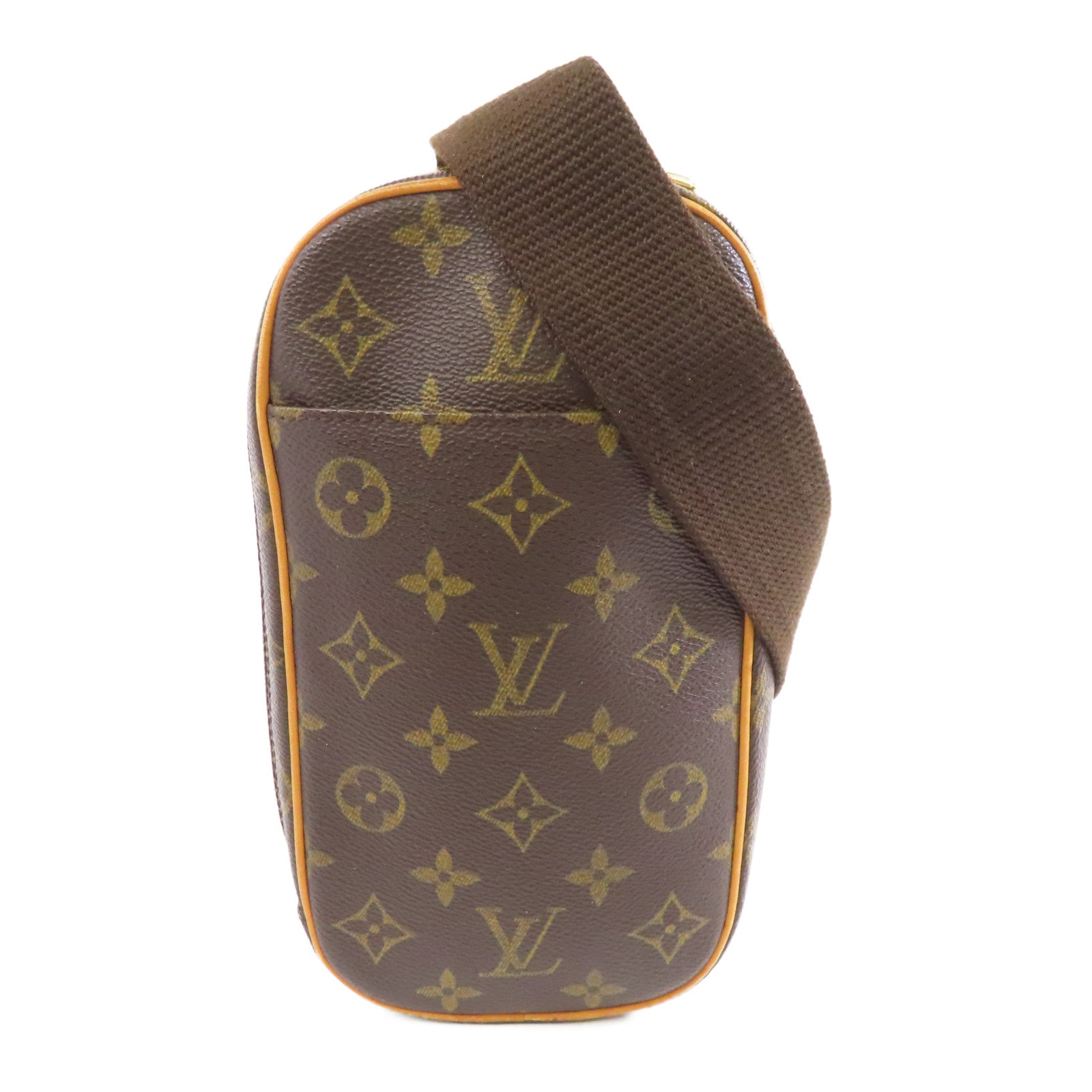 LOUIS VUITTON Monogram Pochette金扣肩背袋啡色