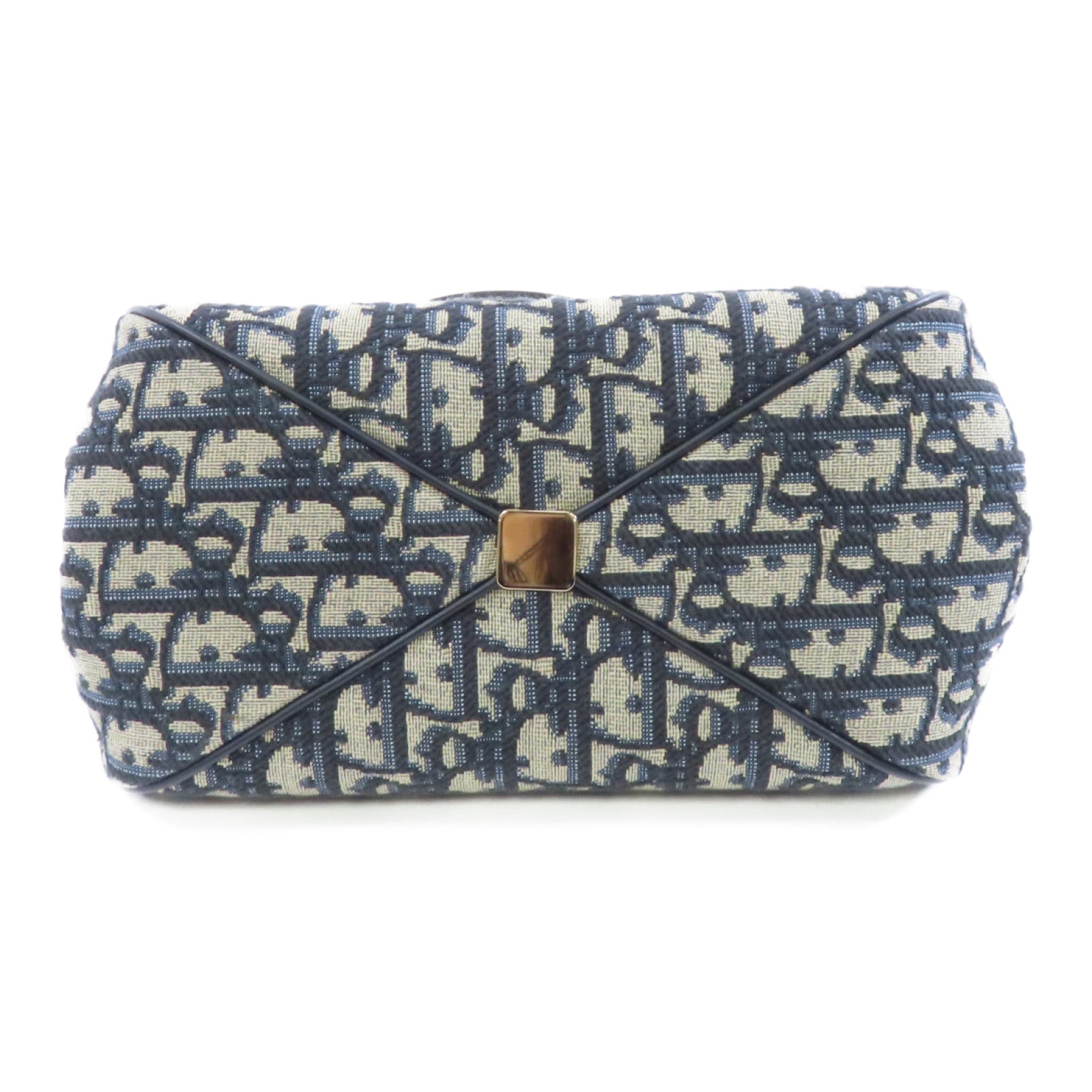 Dior 塗層帆布Small Key Bag金扣手挽袋藍色