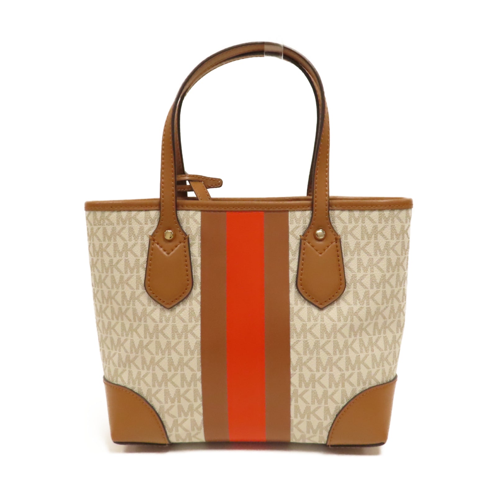 Michael Kors 塗層帆布Shoulder Bag金扣手挽肩背兩用袋米色/啡色