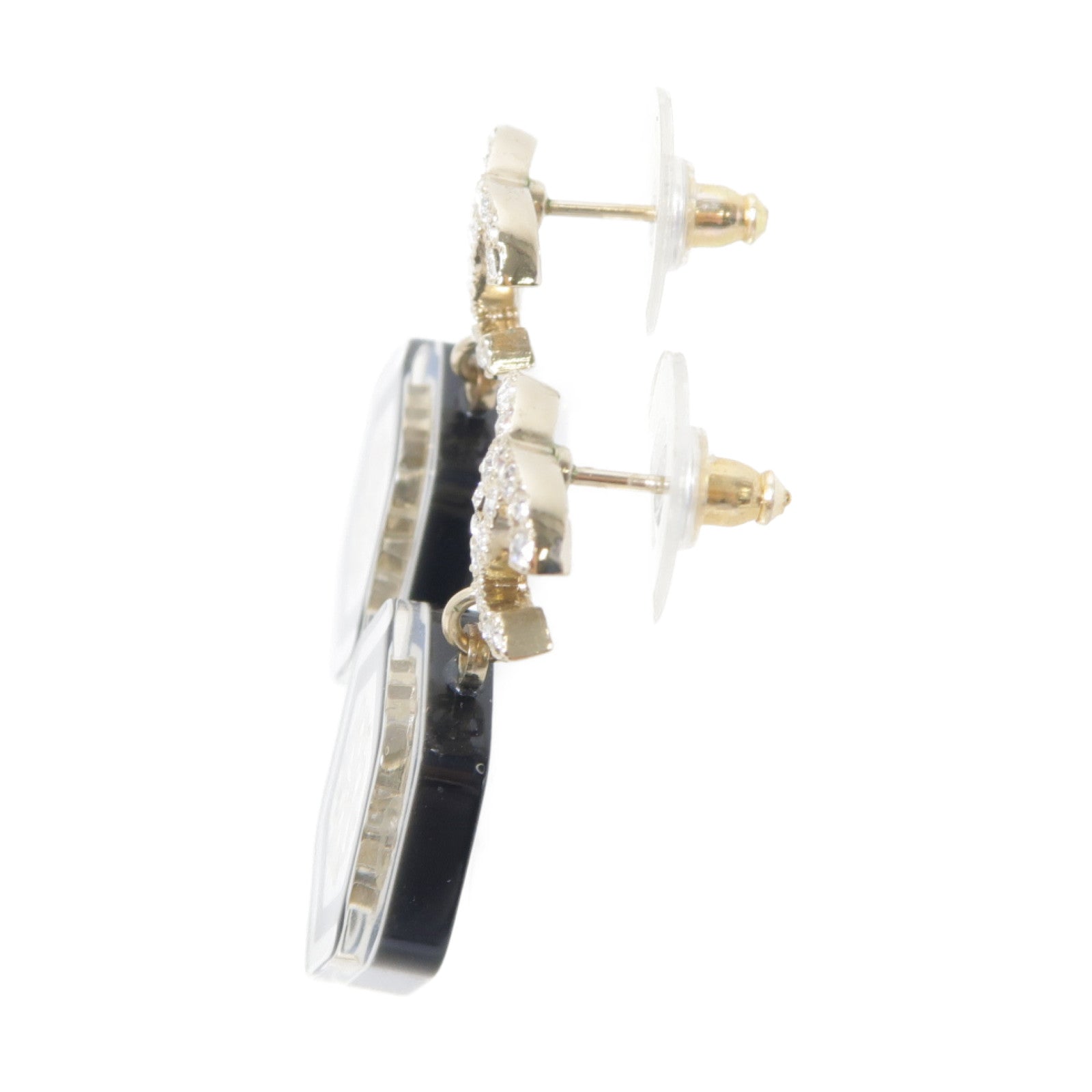 CHANEL 【激減優惠】金屬Earrings耳環黑色/白色