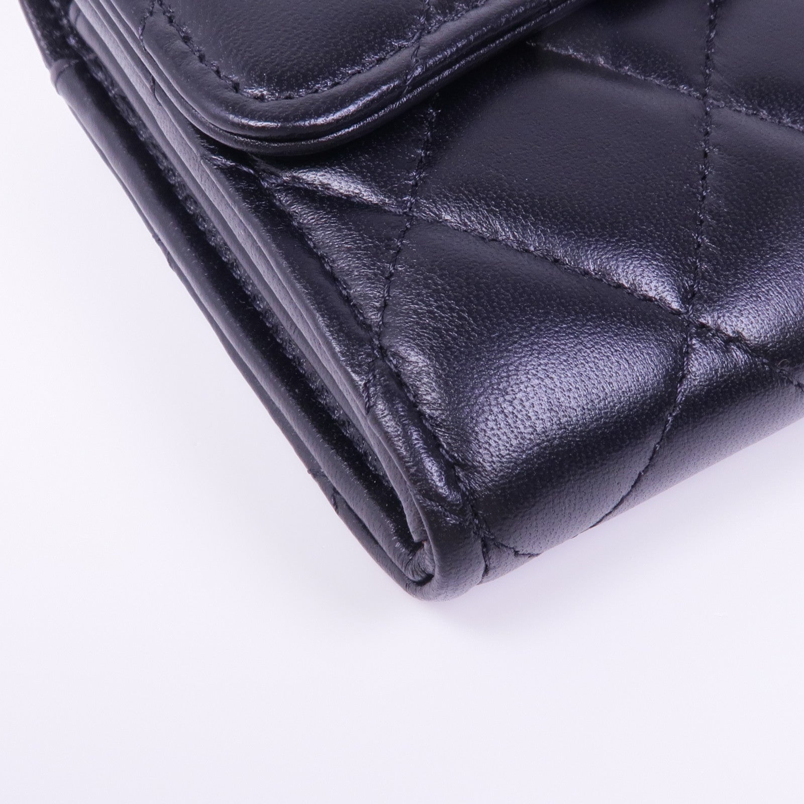 CHANEL 羊皮皮革Long Wallet金扣長錢包