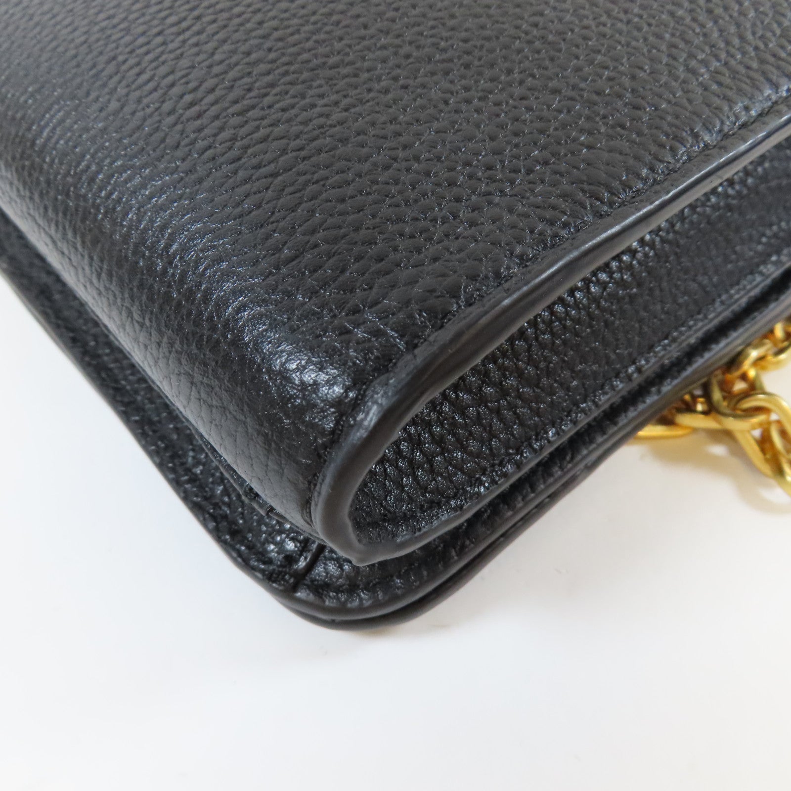 Tory Burch 牛皮皮革Chain Shoulder金扣肩背袋黑色