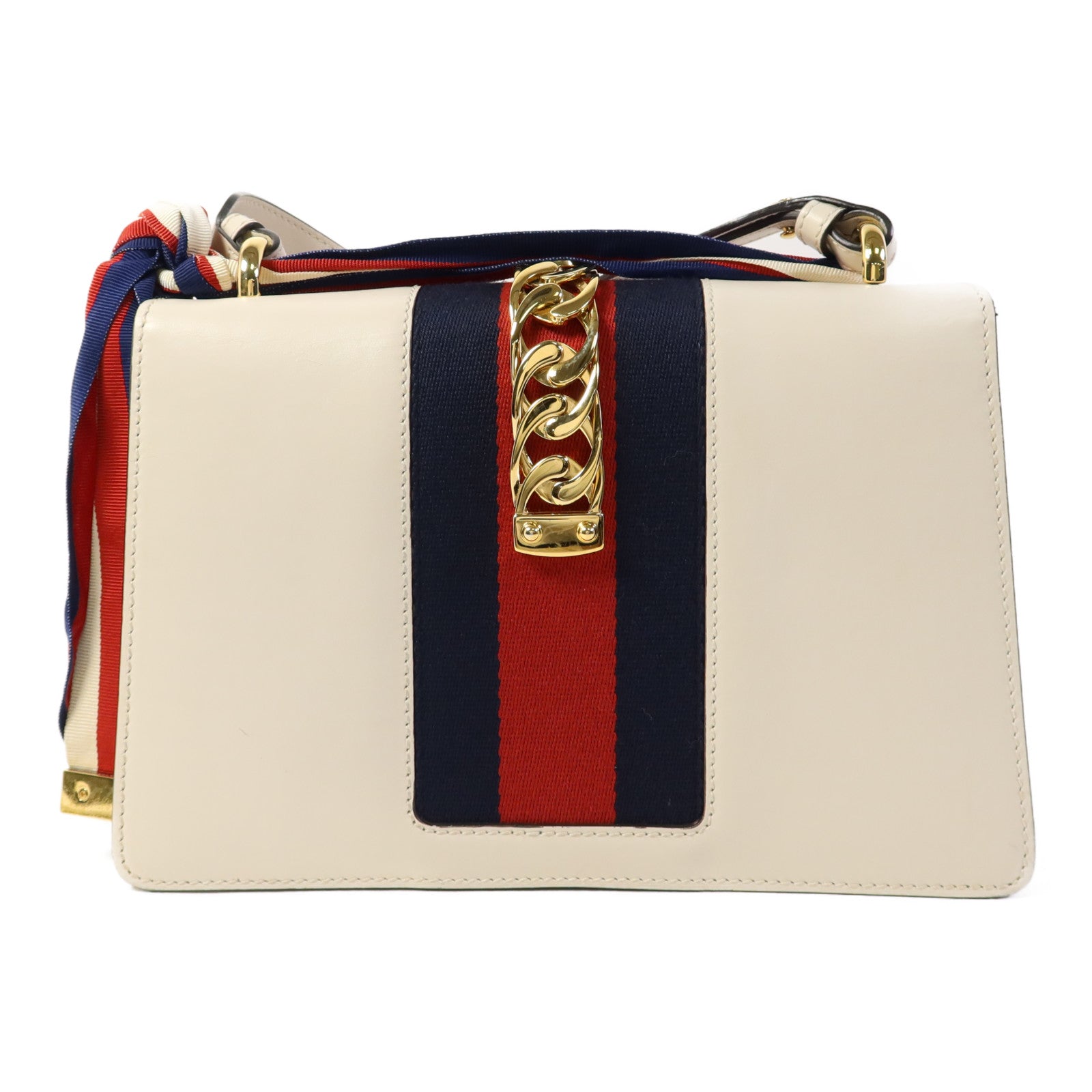 GUCCI 牛皮皮革Sylvie金扣肩背袋