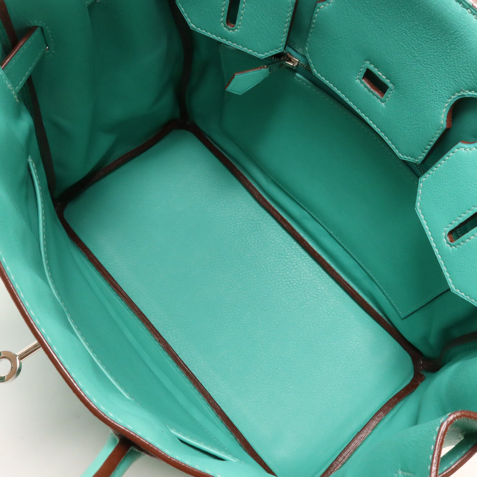 HERMES Swift皮革Birkin 30手挽袋Lagon