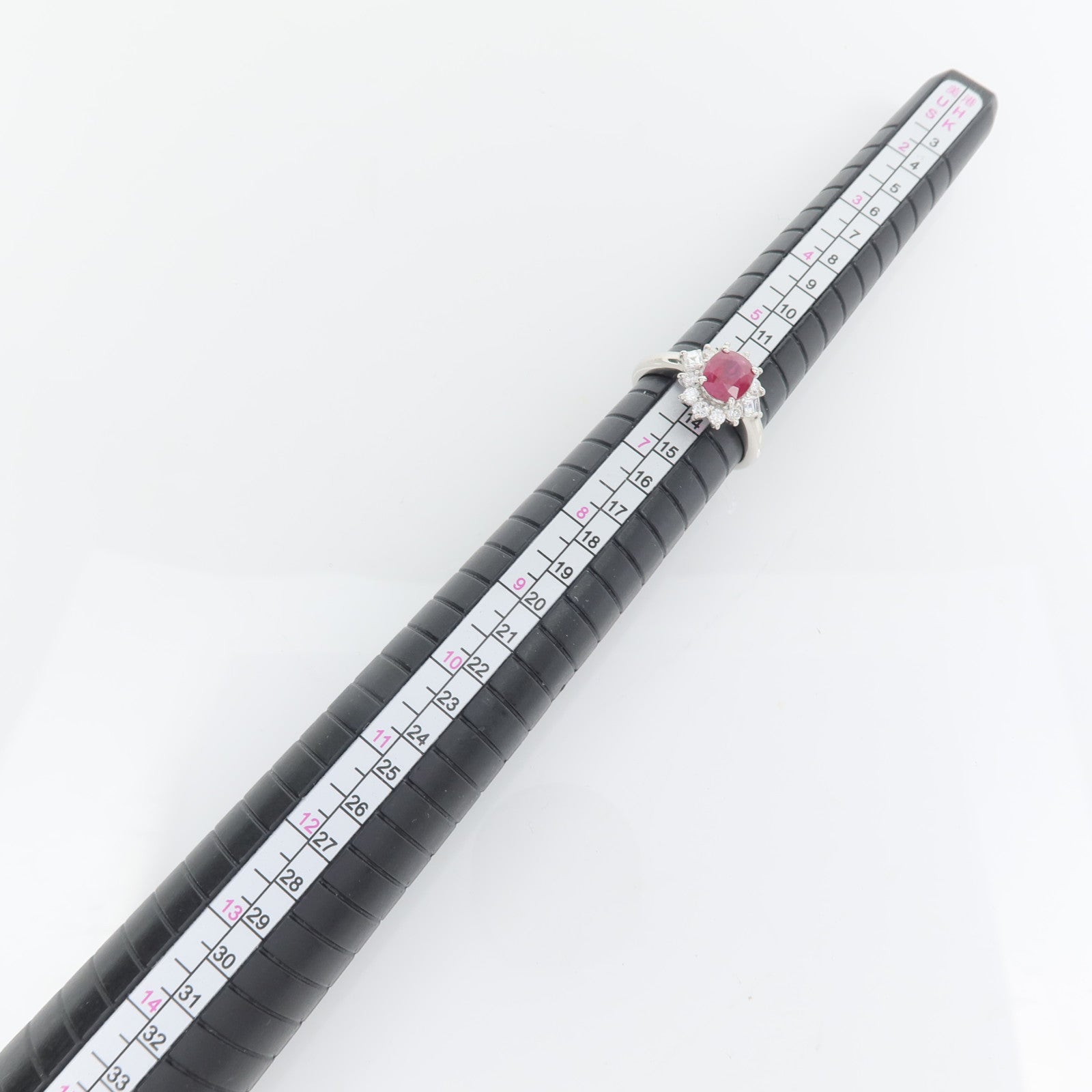 JEWELRY PT900鉑金Ruby Diamond Ring紅寶石/鑽石戒指US#6
