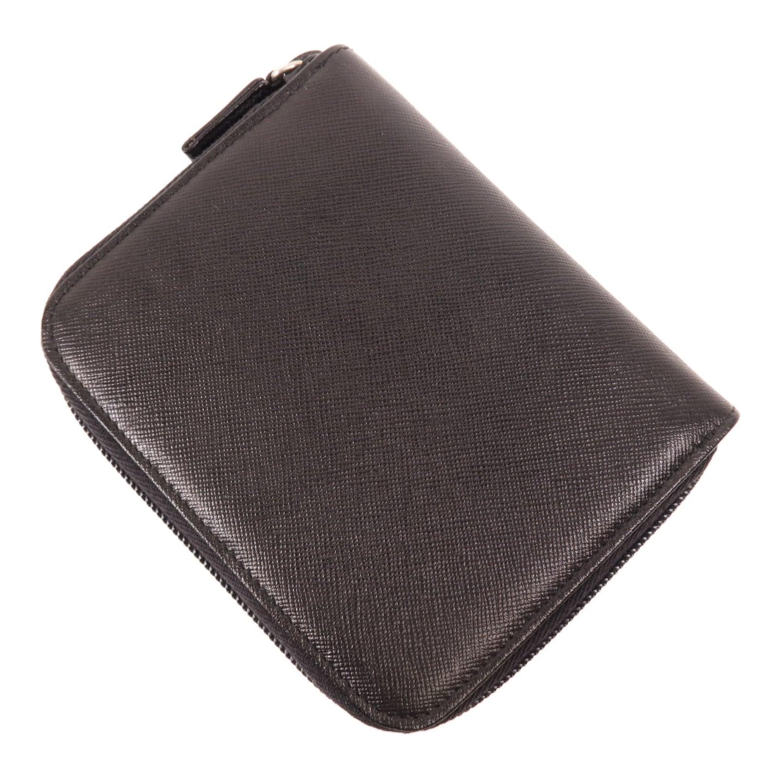PRADA 牛皮皮革Zipped Wallet銀扣錢包