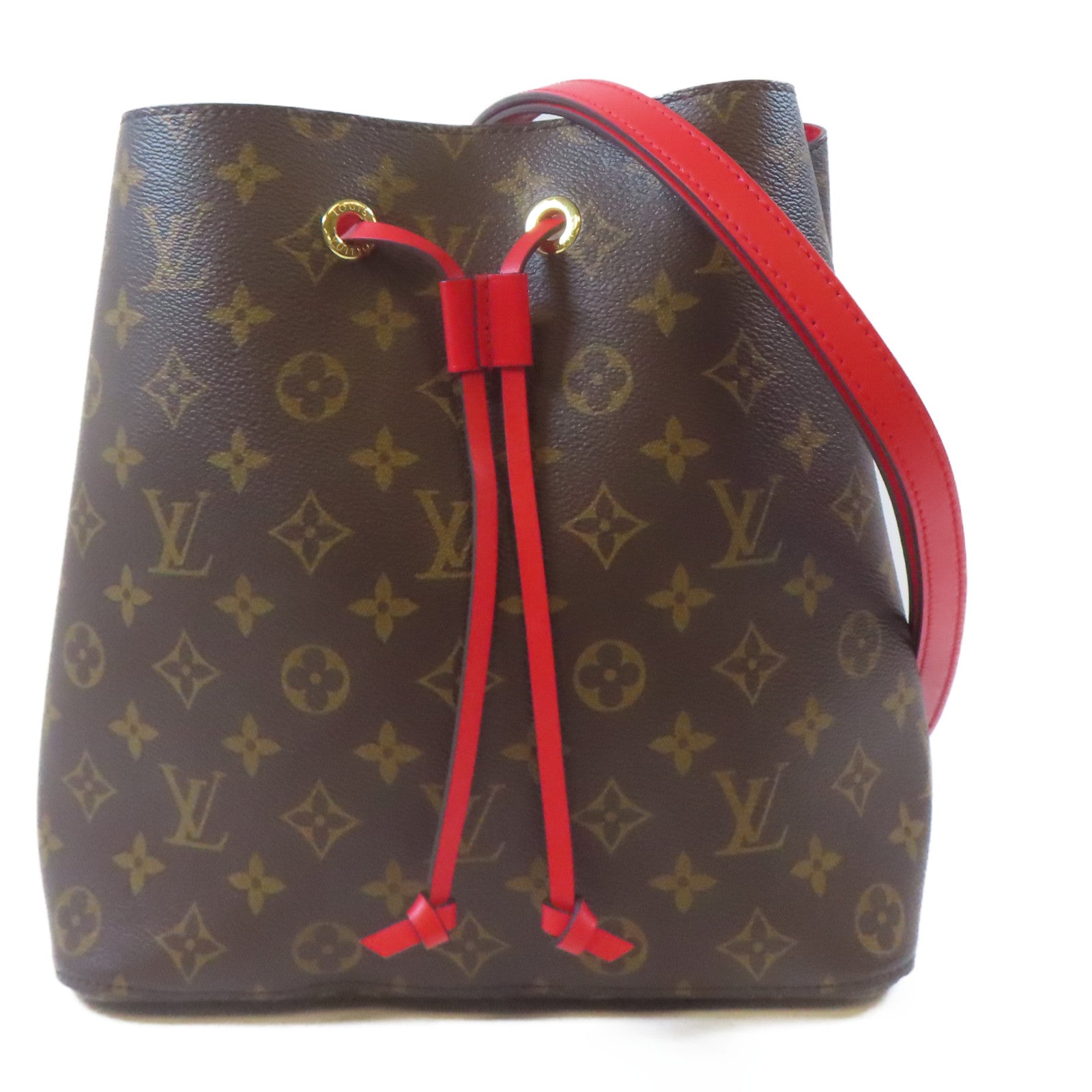 LOUIS VUITTON Monogram Neo Noe Bucket Bag金扣肩背袋Coquelicot/紅色