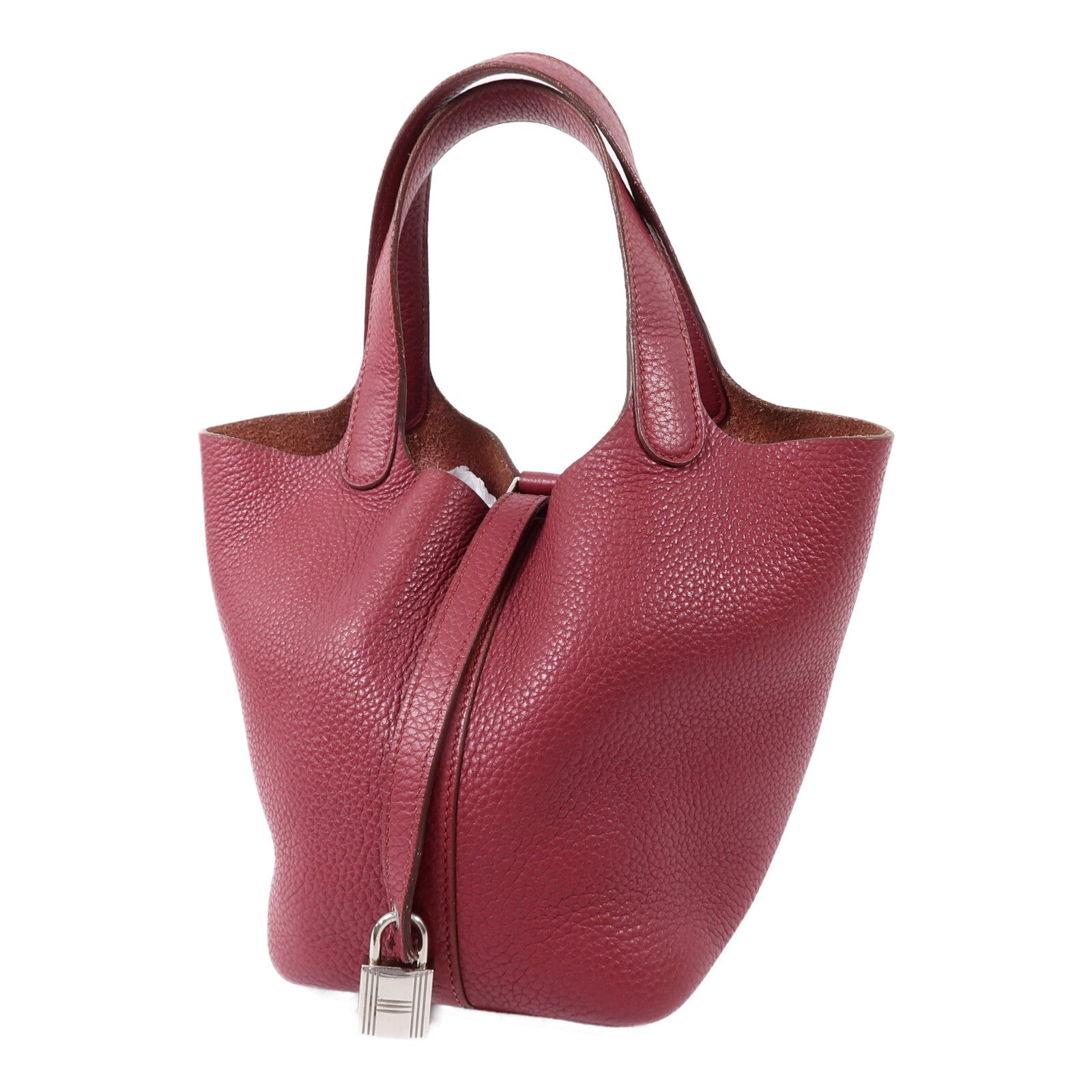 HERMES Clemence皮革Picotin PM手挽袋Rubis